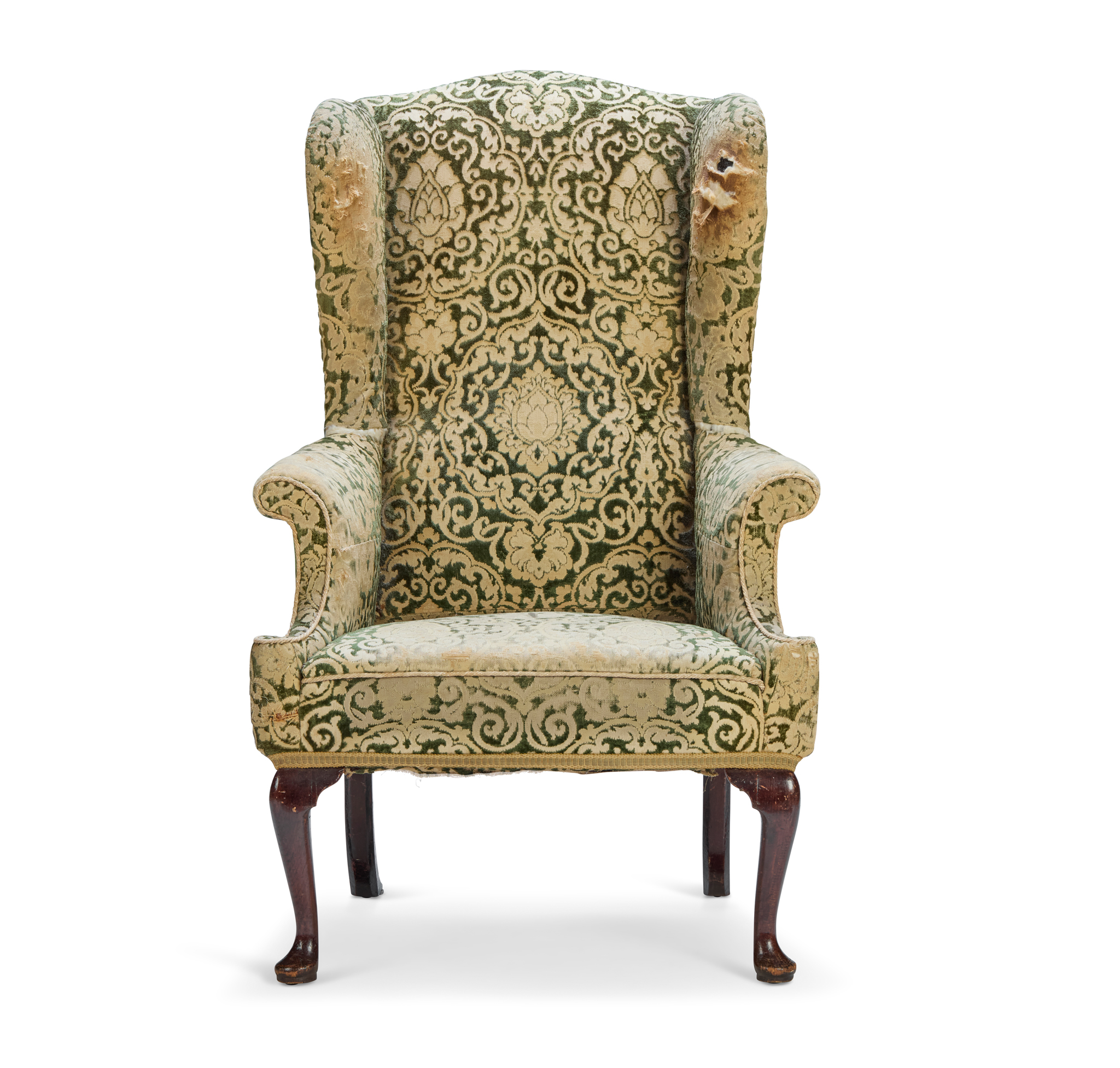 GEORGE II WALNUT WING ARMCHAIR