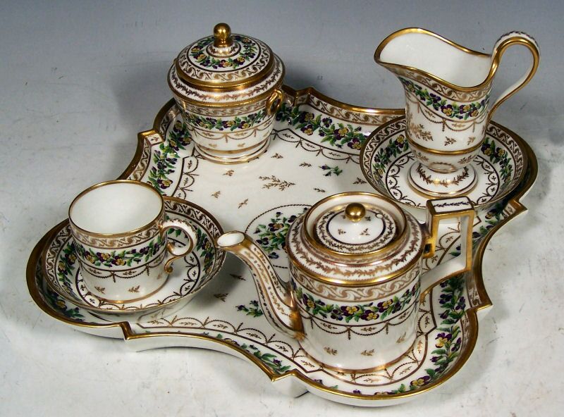 A 19th century Paris porcelain cabaret set