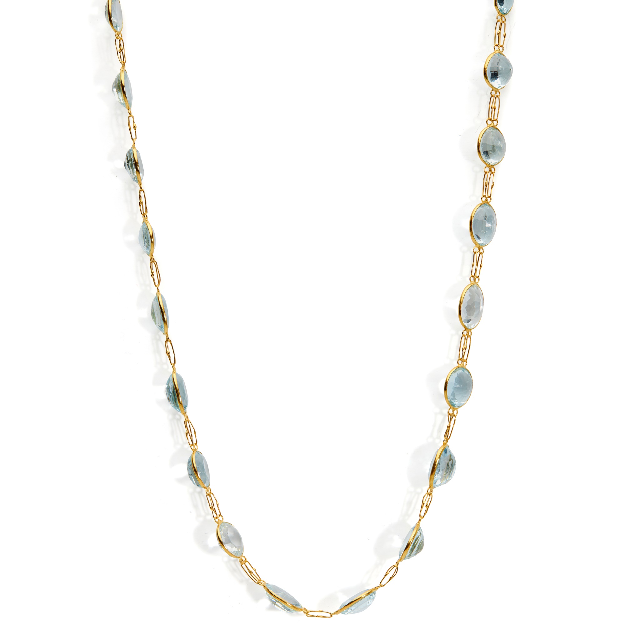 An aquamarine necklace