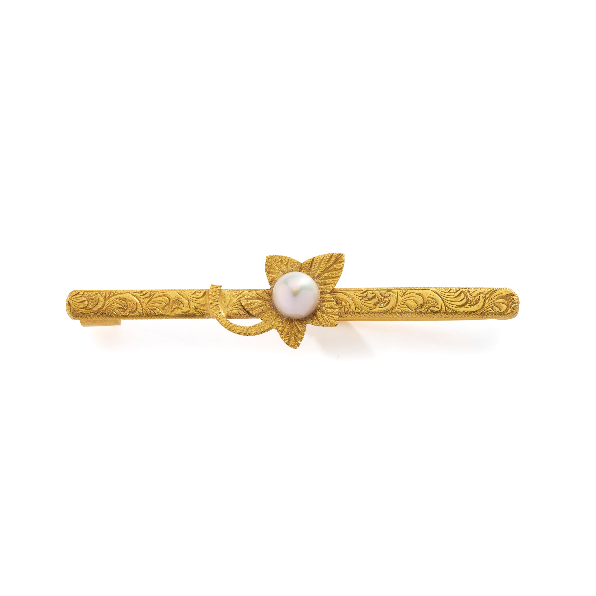 A 9CT GOLD SCOTTISH FRESHWATER PEARL BAR BROOCH