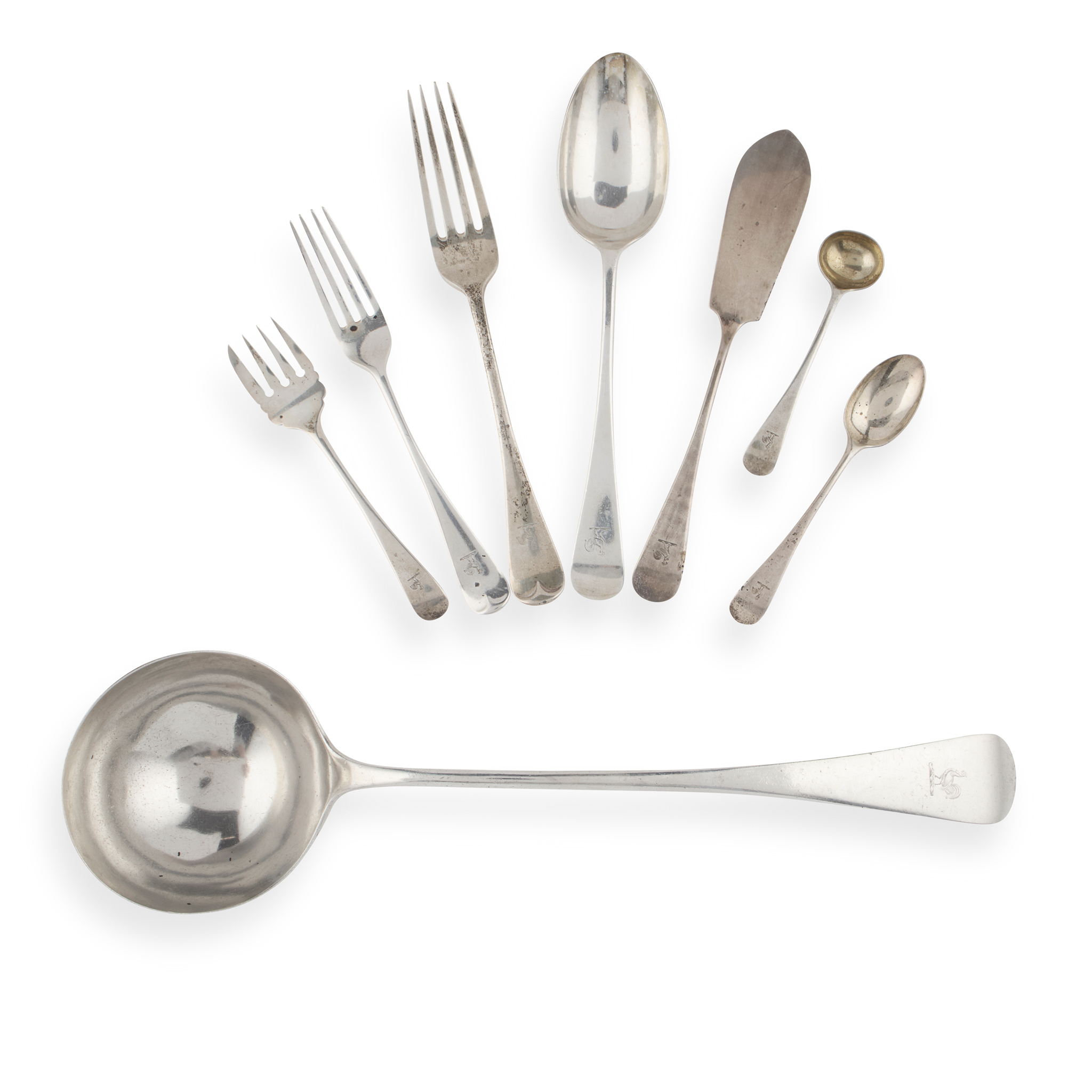 A LATE VICTORIAN SUITE OF FLATWARE