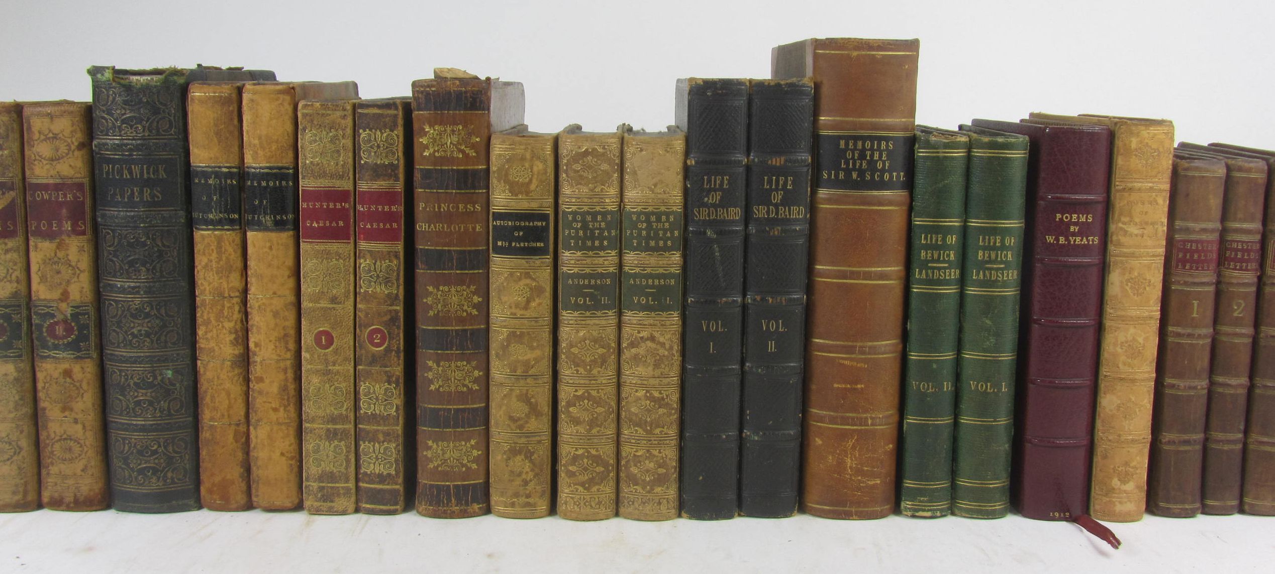 Bindings, 49 volumes, including Cowper, William