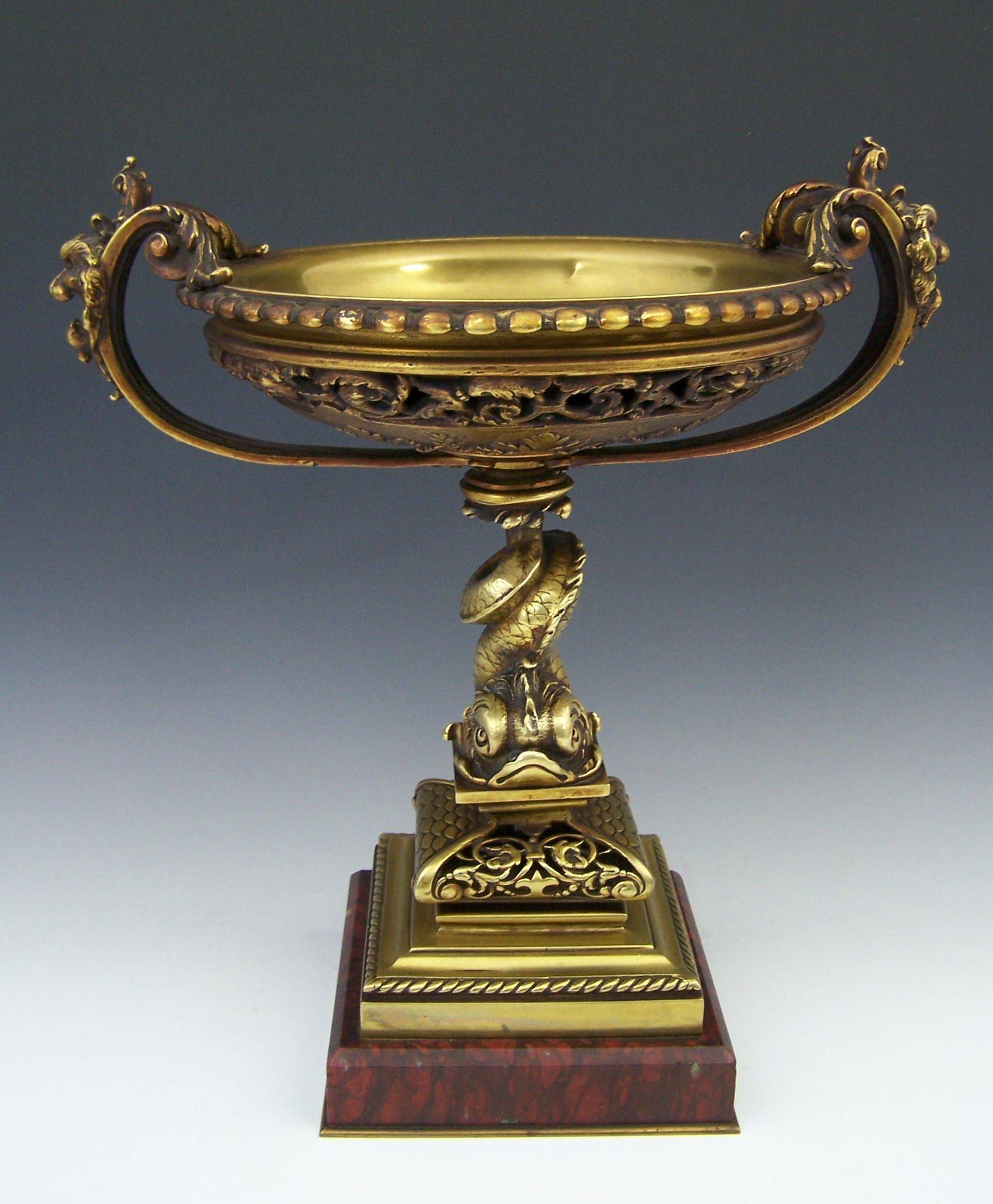 A late 19th century cast brass tazza,