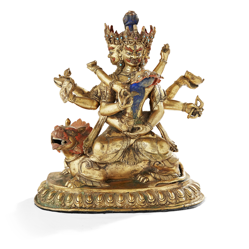 GILT-BRONZE FIGURE OF CHAKRASAMVARA AND VAJRAVARAHI