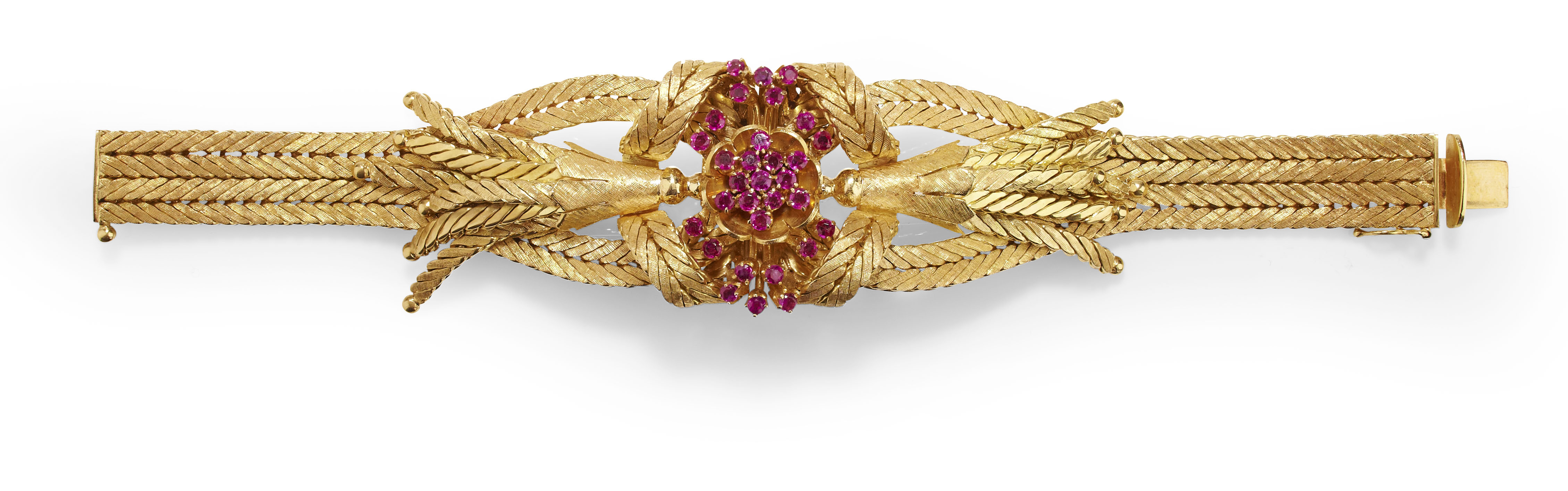 A 1960's lady's ruby set bracelet
