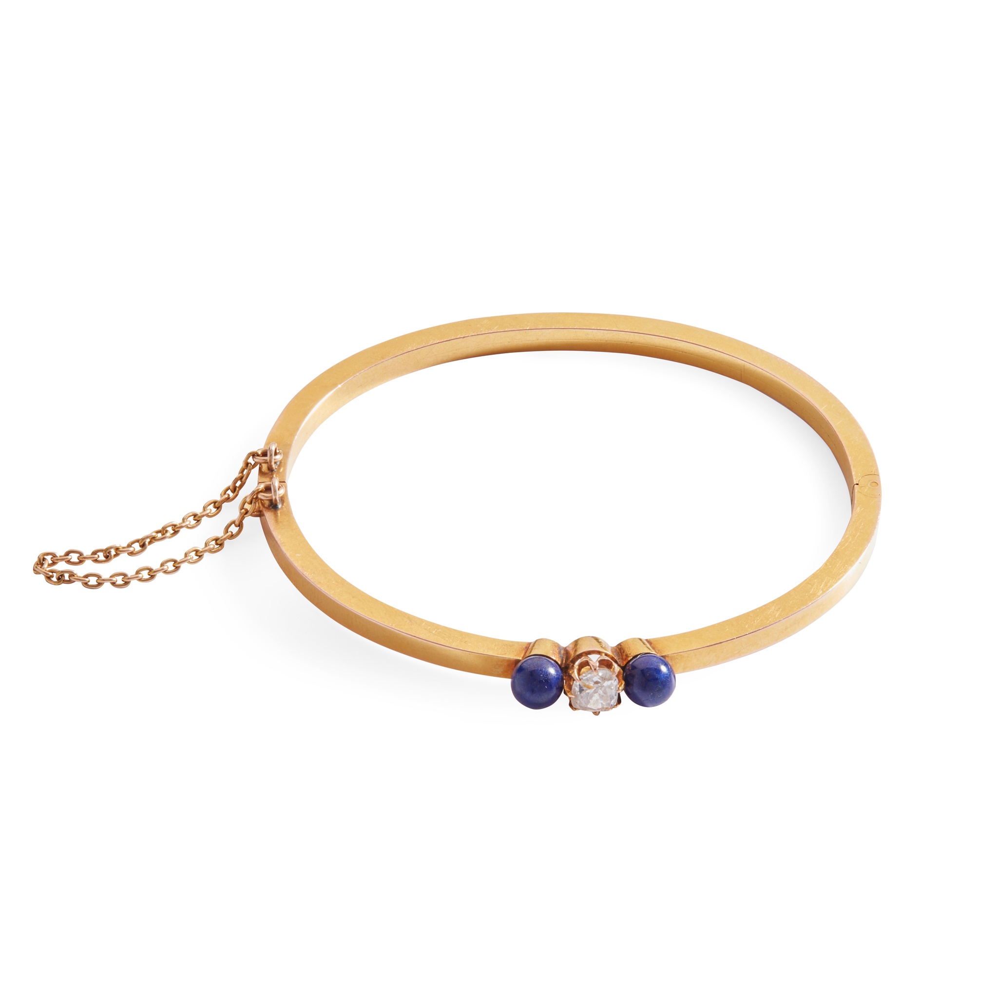 A French diamond and lapis lazuli bangle