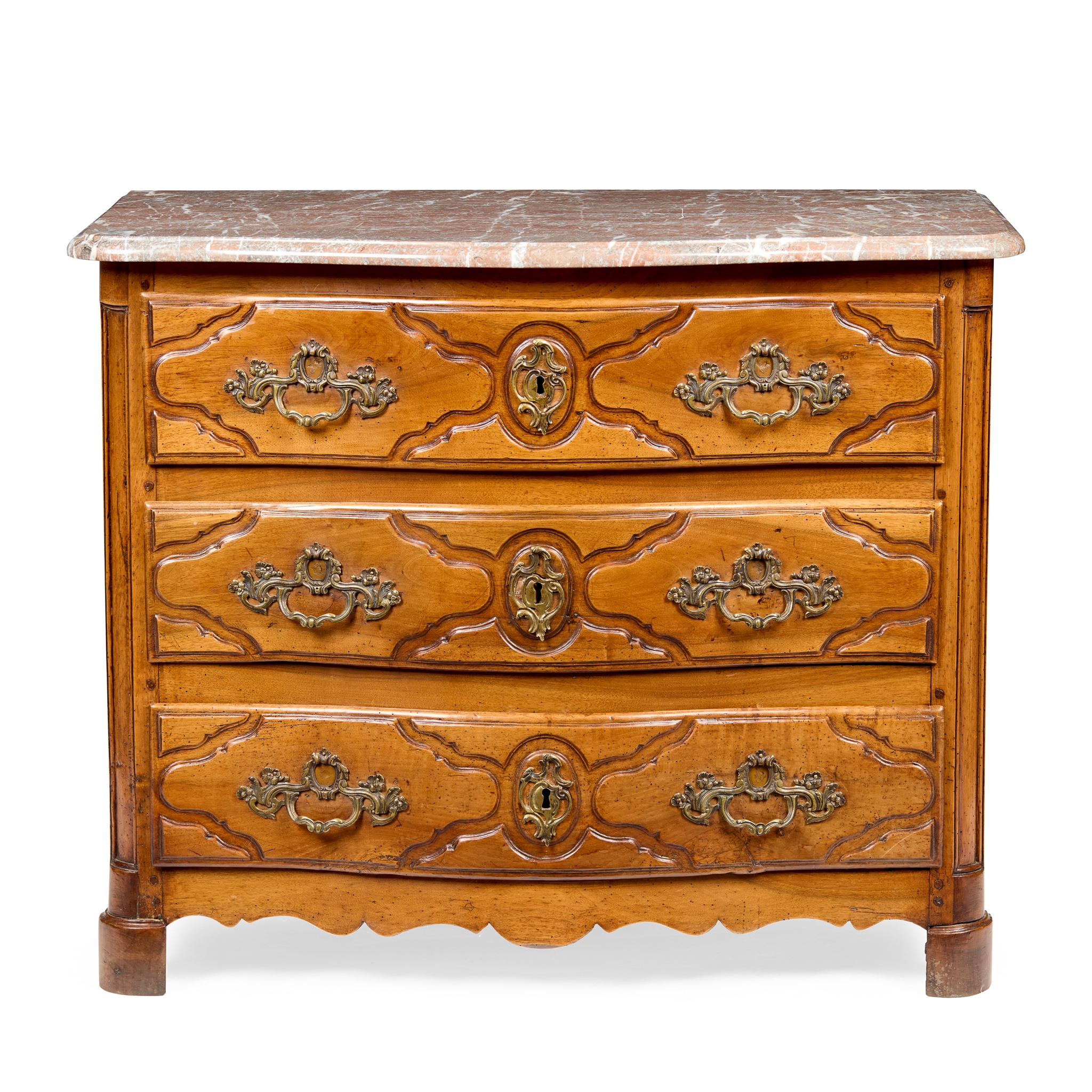 DUTCH WALNUT MARBLE TOP COMMODE