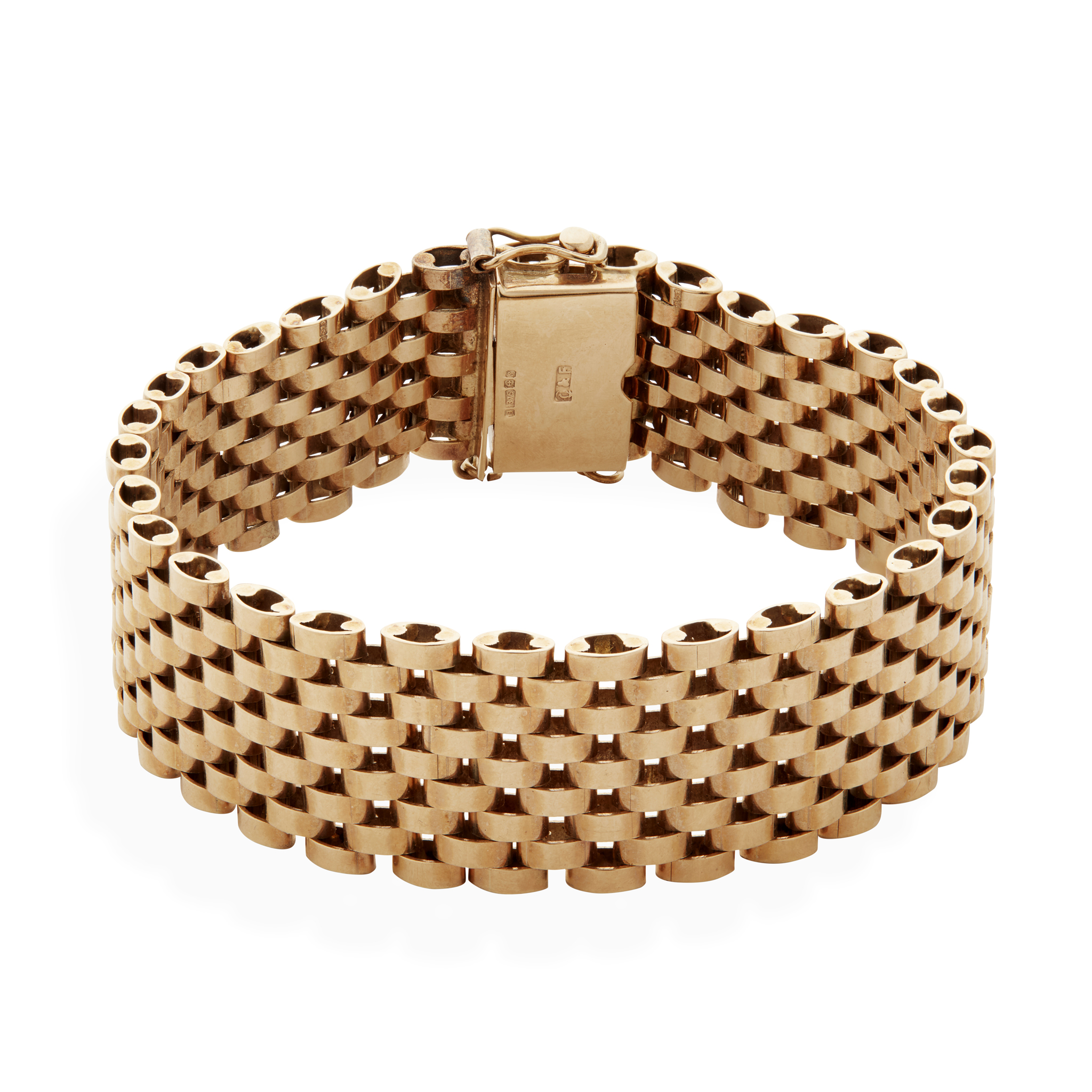 A 9ct gold brick-link bracelet