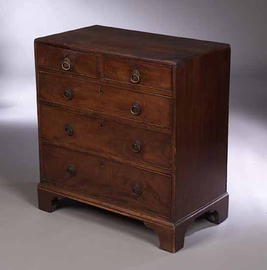 A George II mahogany dwarf chest of drawers