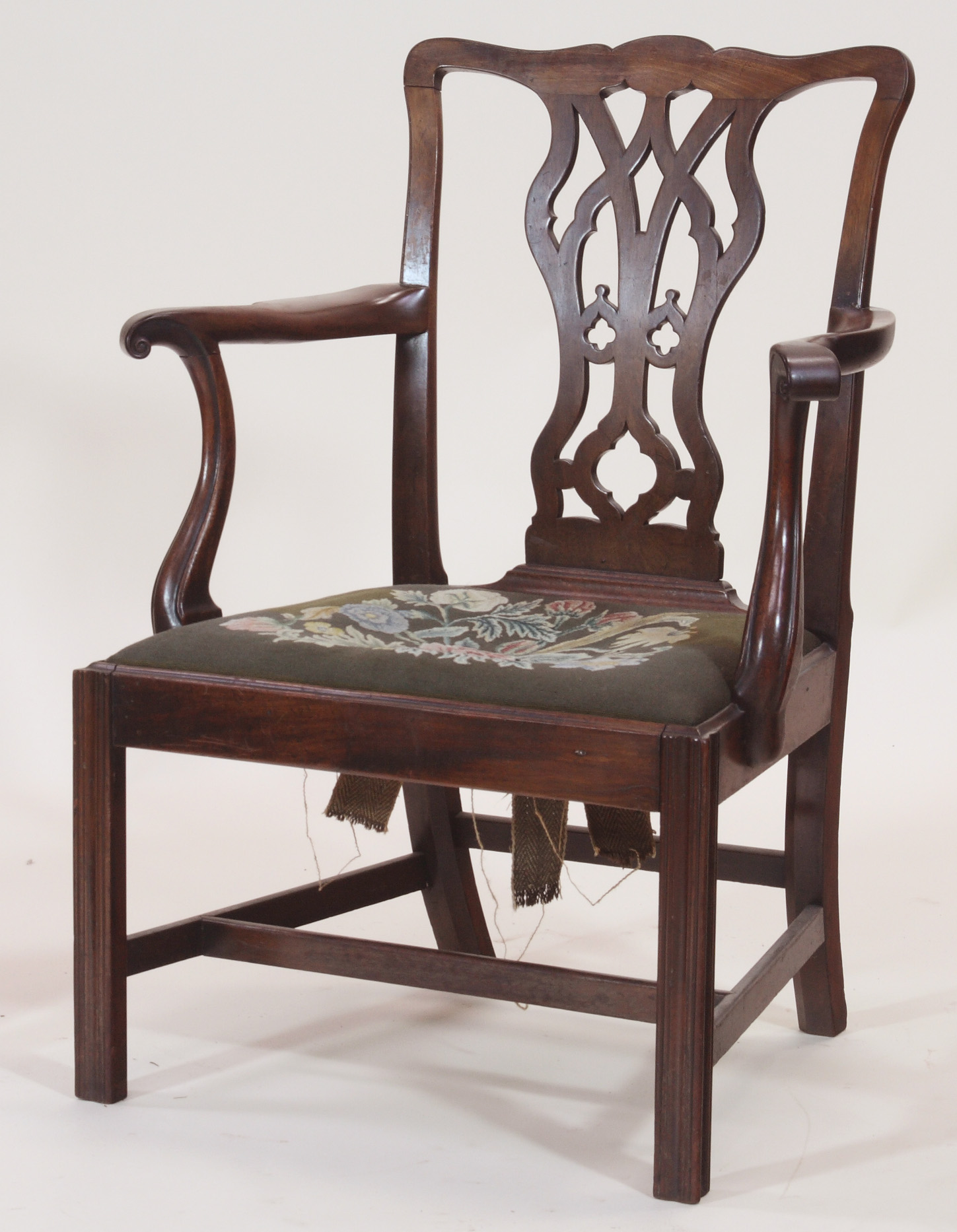 A 19th century mahogany Chippendale armchair