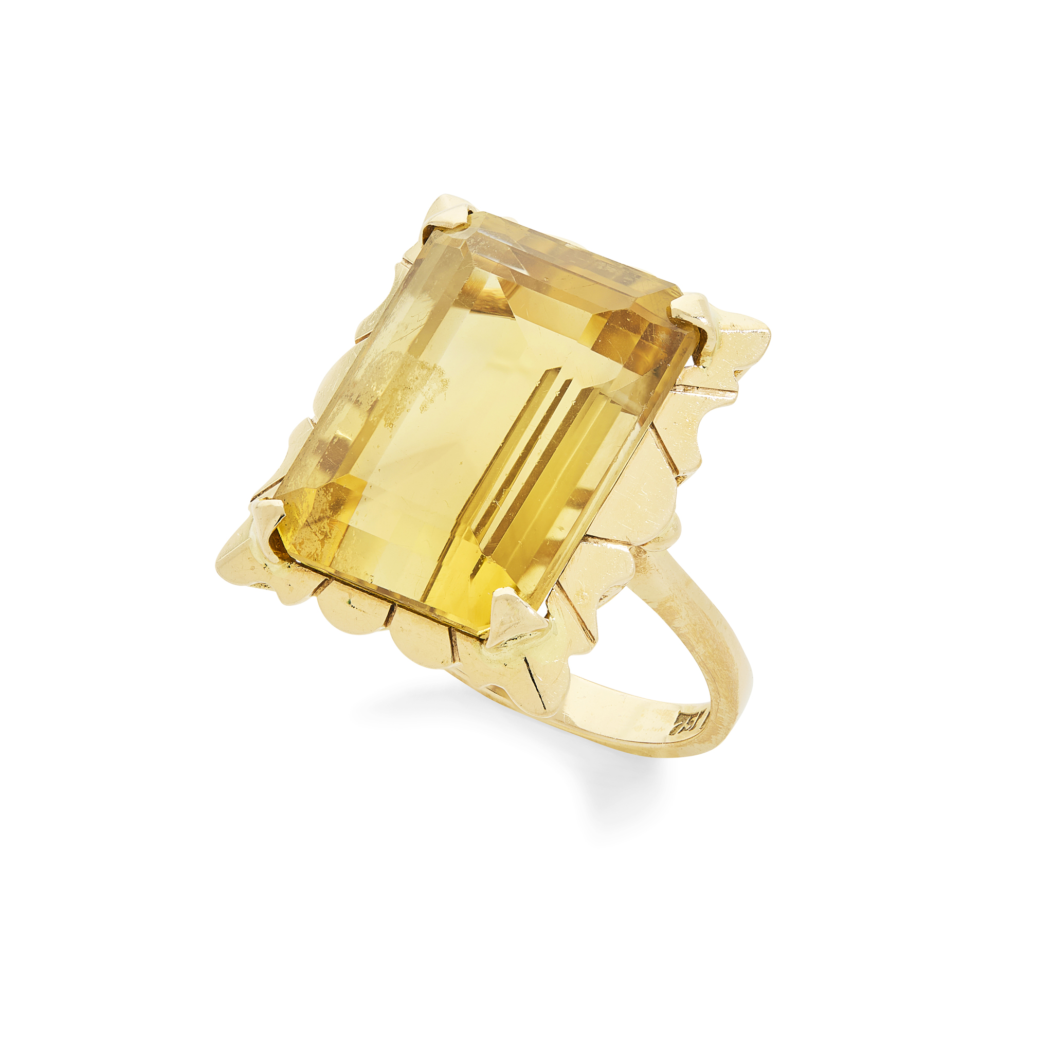 A citrine cocktail ring