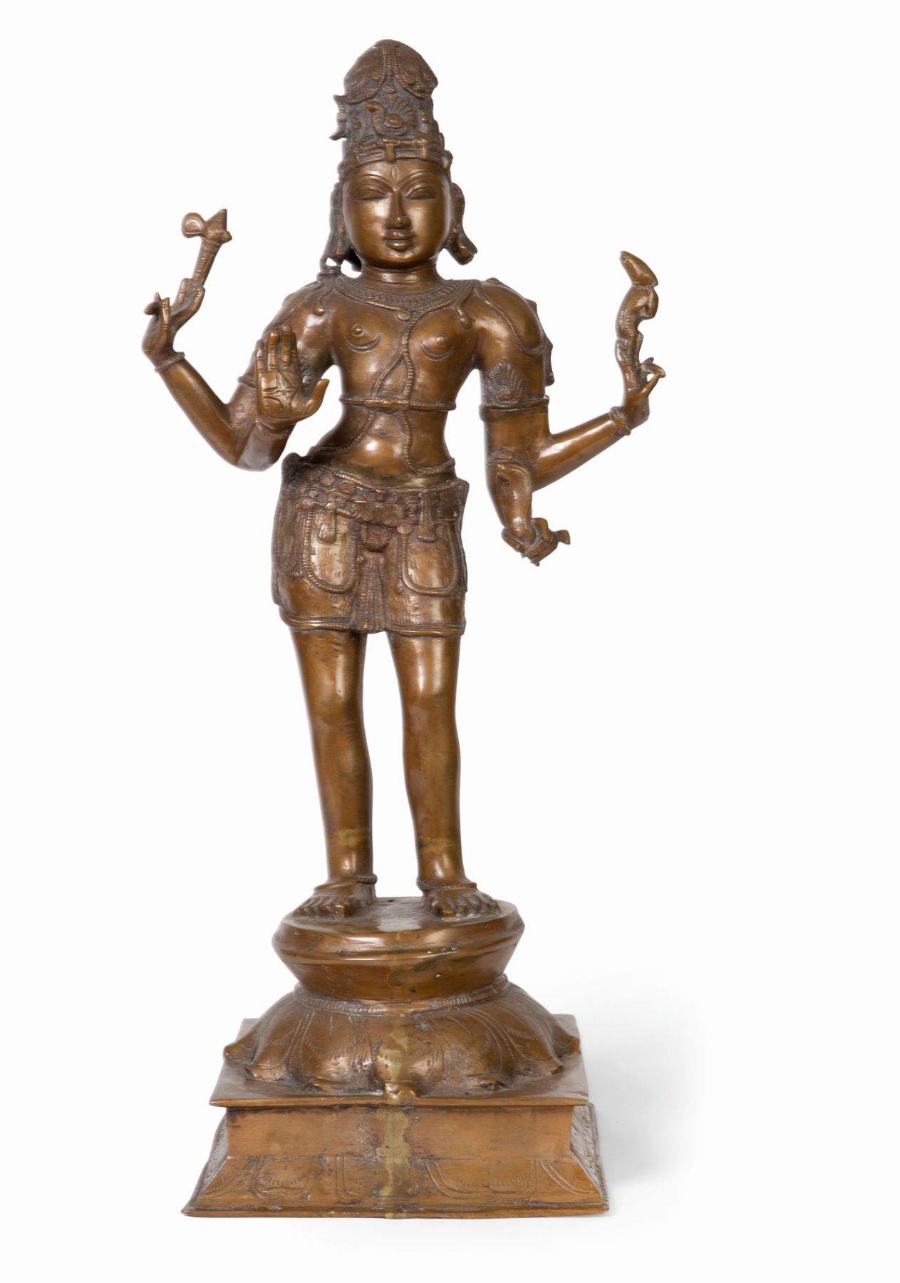 LARGE SINO-TIBETAN BRONZE FIGURE OF AVALOKITESVARA