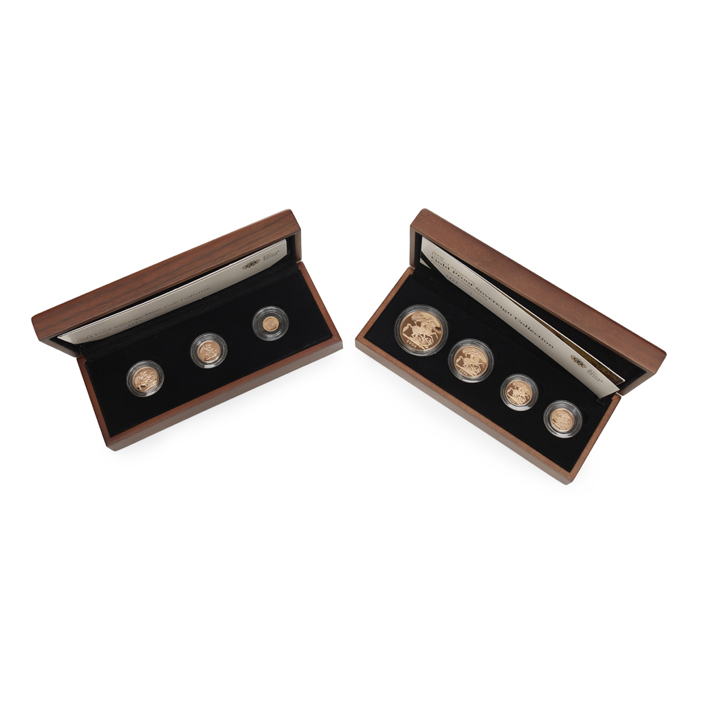 U.K. - Two cased gold proof coin sets