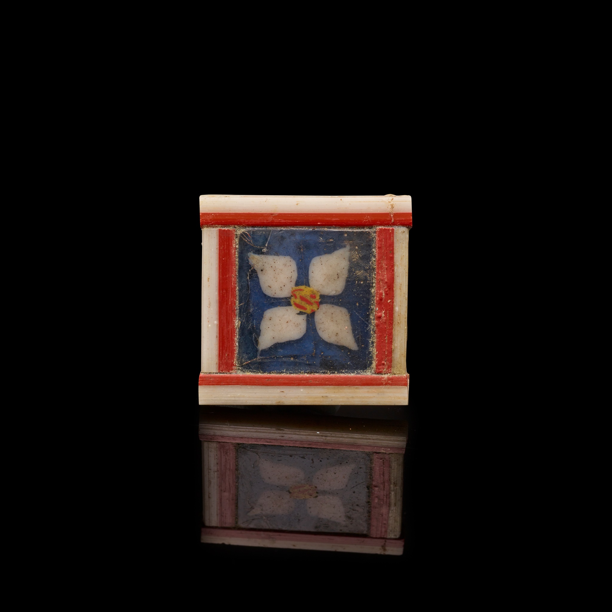 EGYPTIAN MOSAIC GLASS SQUARE INLAY FRAGMENT