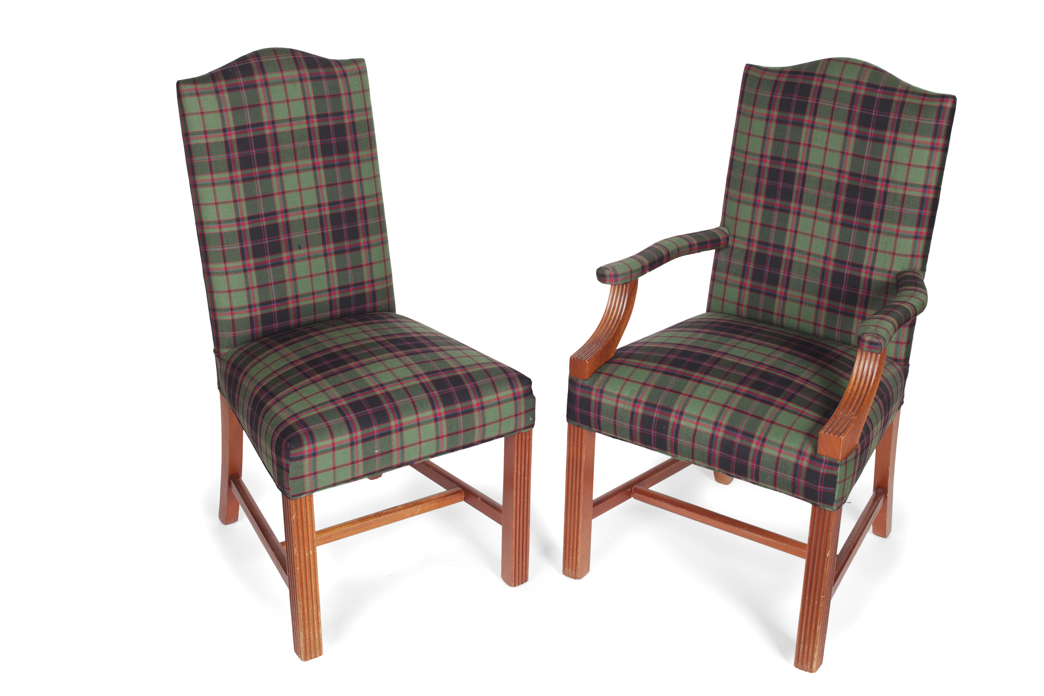 SET OF TWELVE HIGH BACK DINING CHAIRS