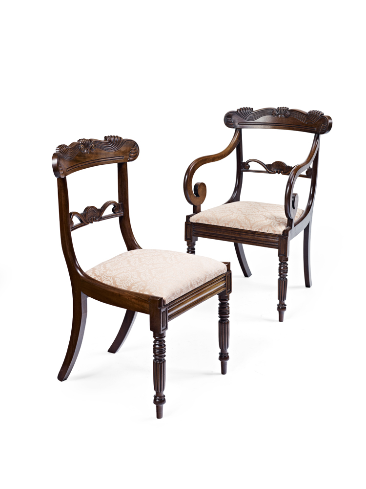 *SET OF SIX SCOTTISH REGENCY MAHOGANY DINING CHAIRS