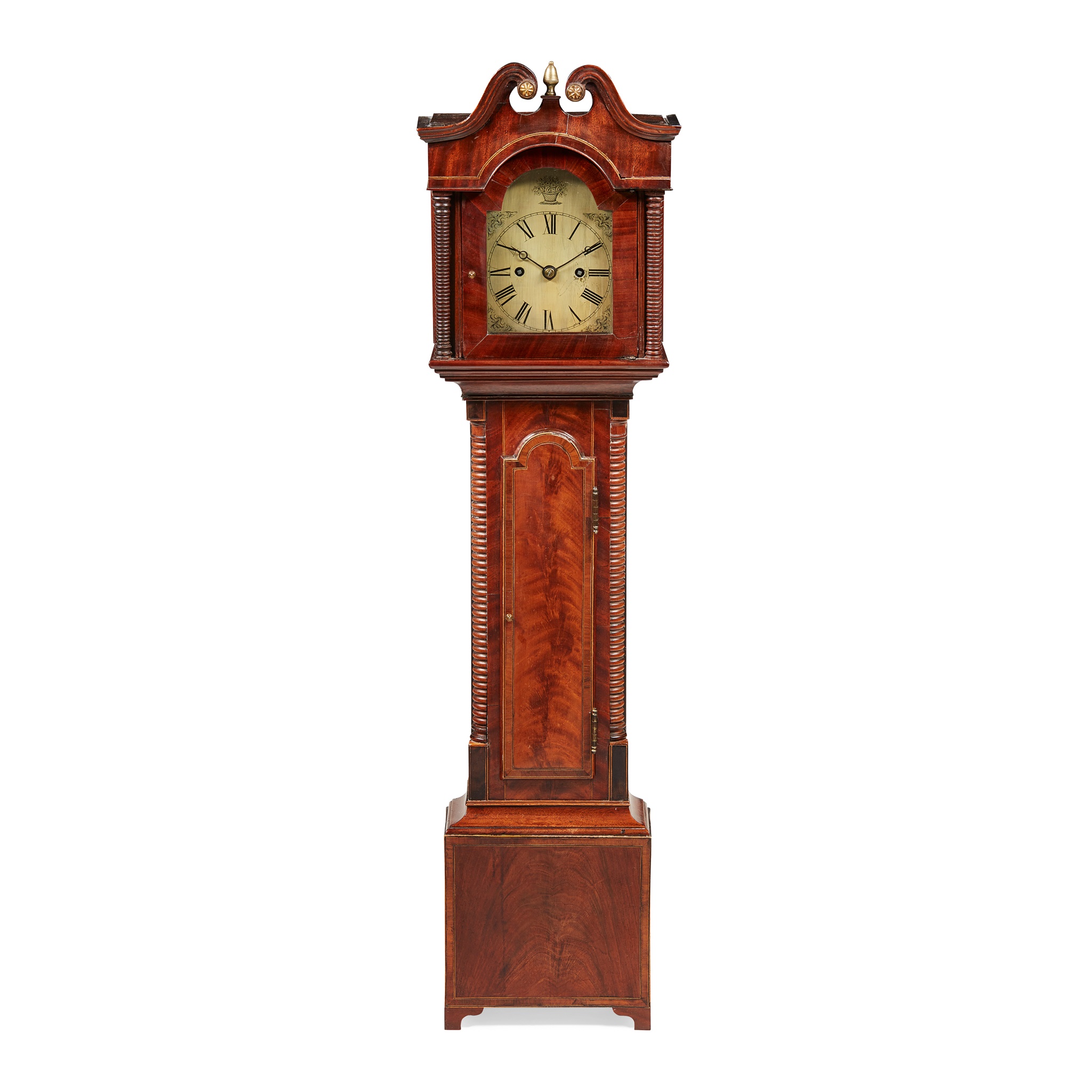 RARE CABINETMAKER'S SAMPLE MINIATURE MAHOGANY LONGCASE CLOCK
