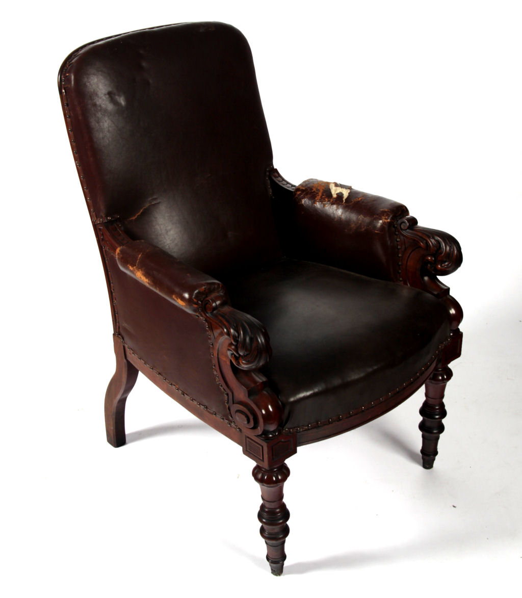 A Victorian mahogany arm chair