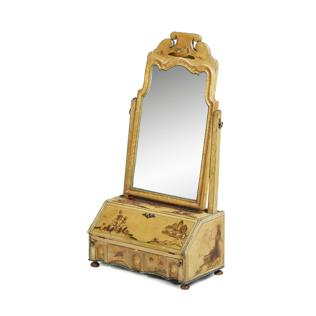 GEORGE I STYLE JAPANNED DRESSING TABLE MIRROR
