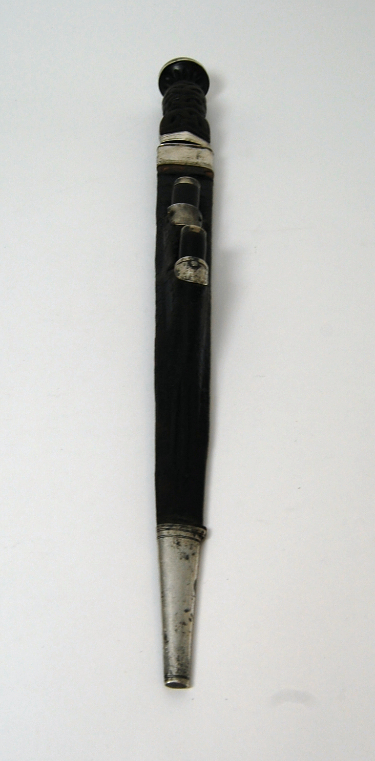 A mid 18th century silver mounted Highland dirk
