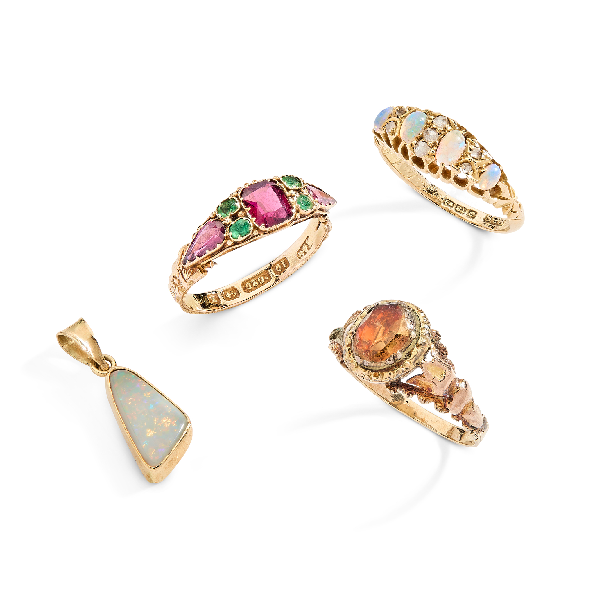 A collection of gem-set jewellery