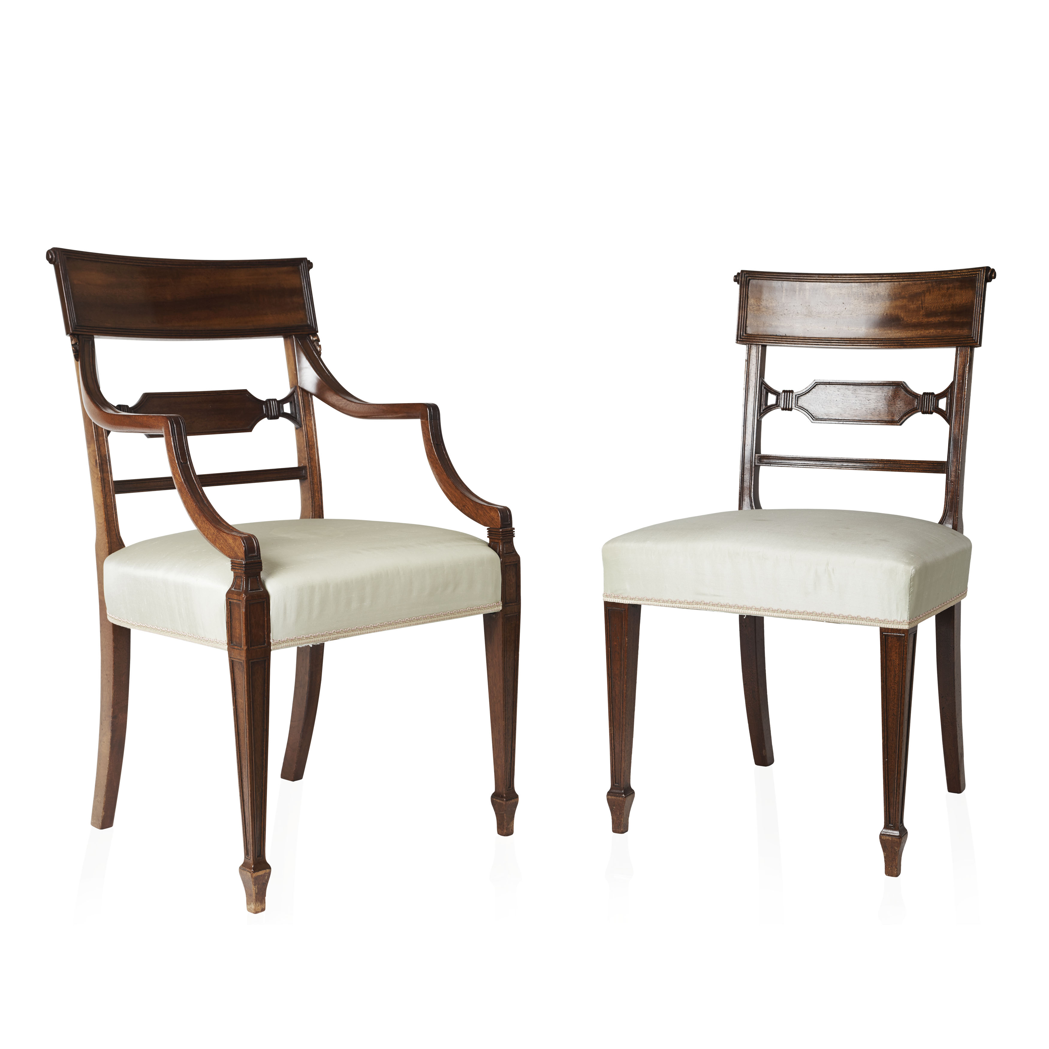 SET OF TEN REGENCY MAHOGANY CHAIRS