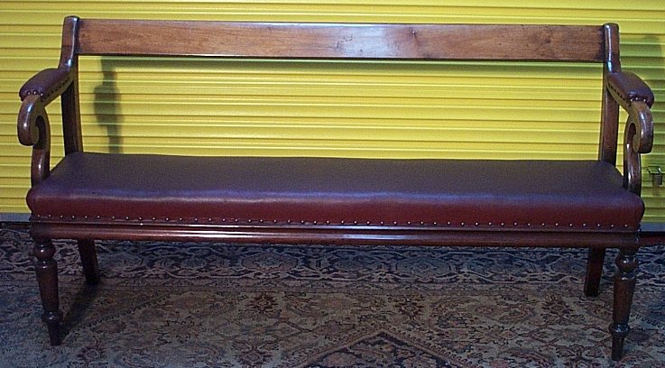 A pair of Victorian mahogany benches