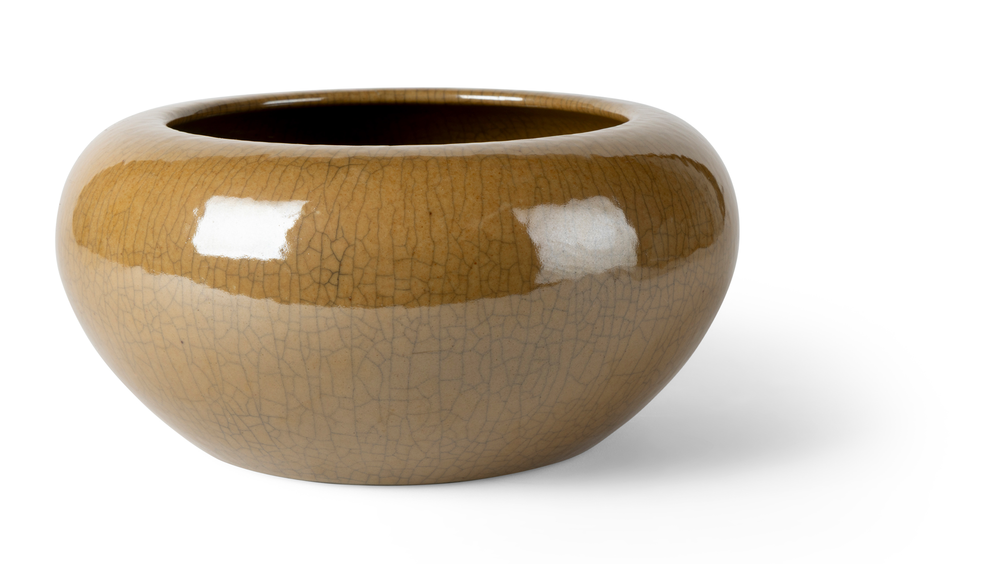 CHINESE YELLOW GE-GLAZED INCENSE BURNER