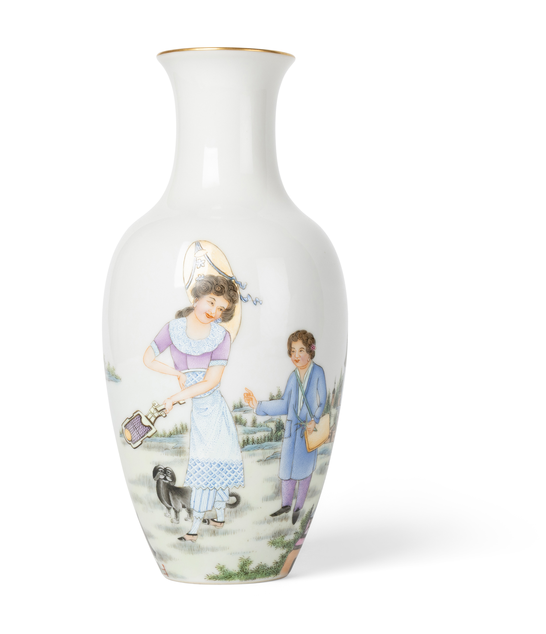 CHINESE FAMILLE ROSE 'EUROPEAN SUBJECT' VASE