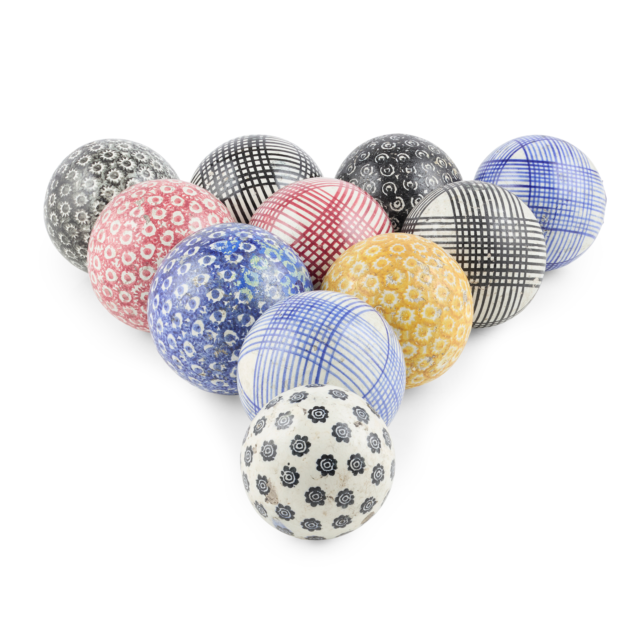 A GROUP OF SCOTTISH POTTERY CARPET BOWLS