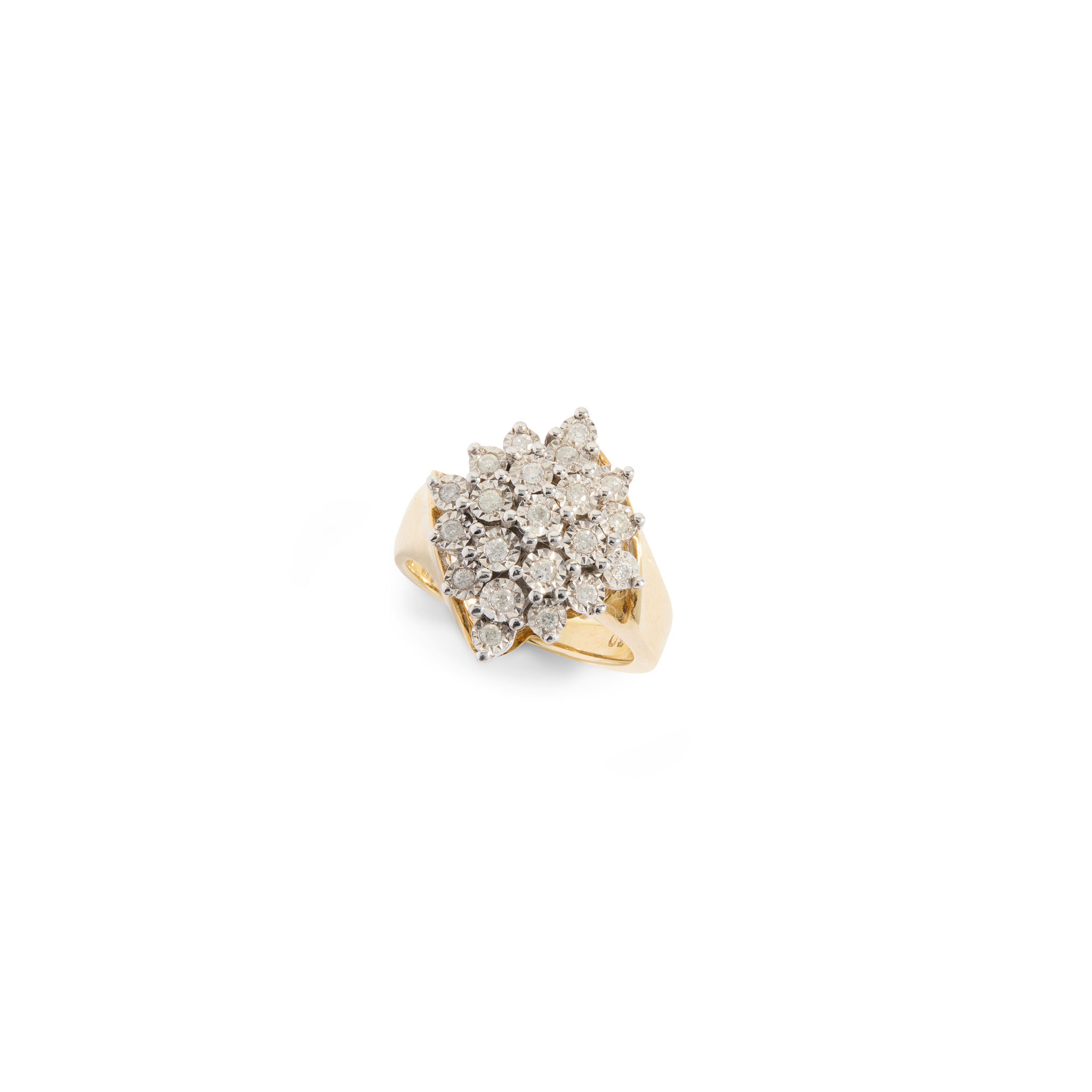 A 9ct gold diamond cluster ring