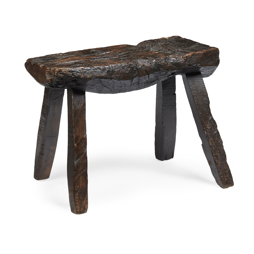 PRIMITIVE HARDWOOD BUTCHER'S BENCH