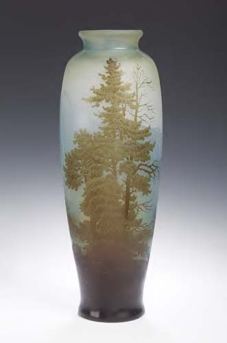 A tall Galle cameo glass vase,