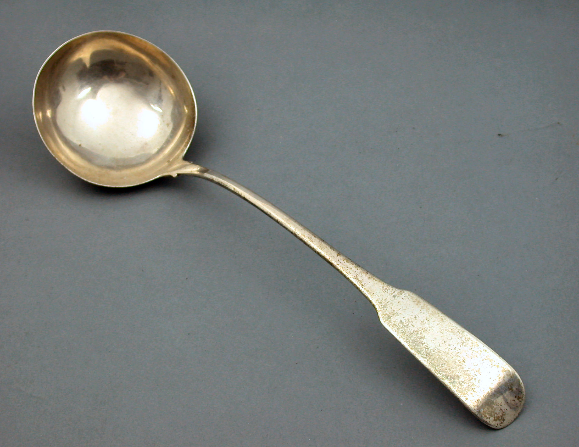 A late George III Irish soup ladle,