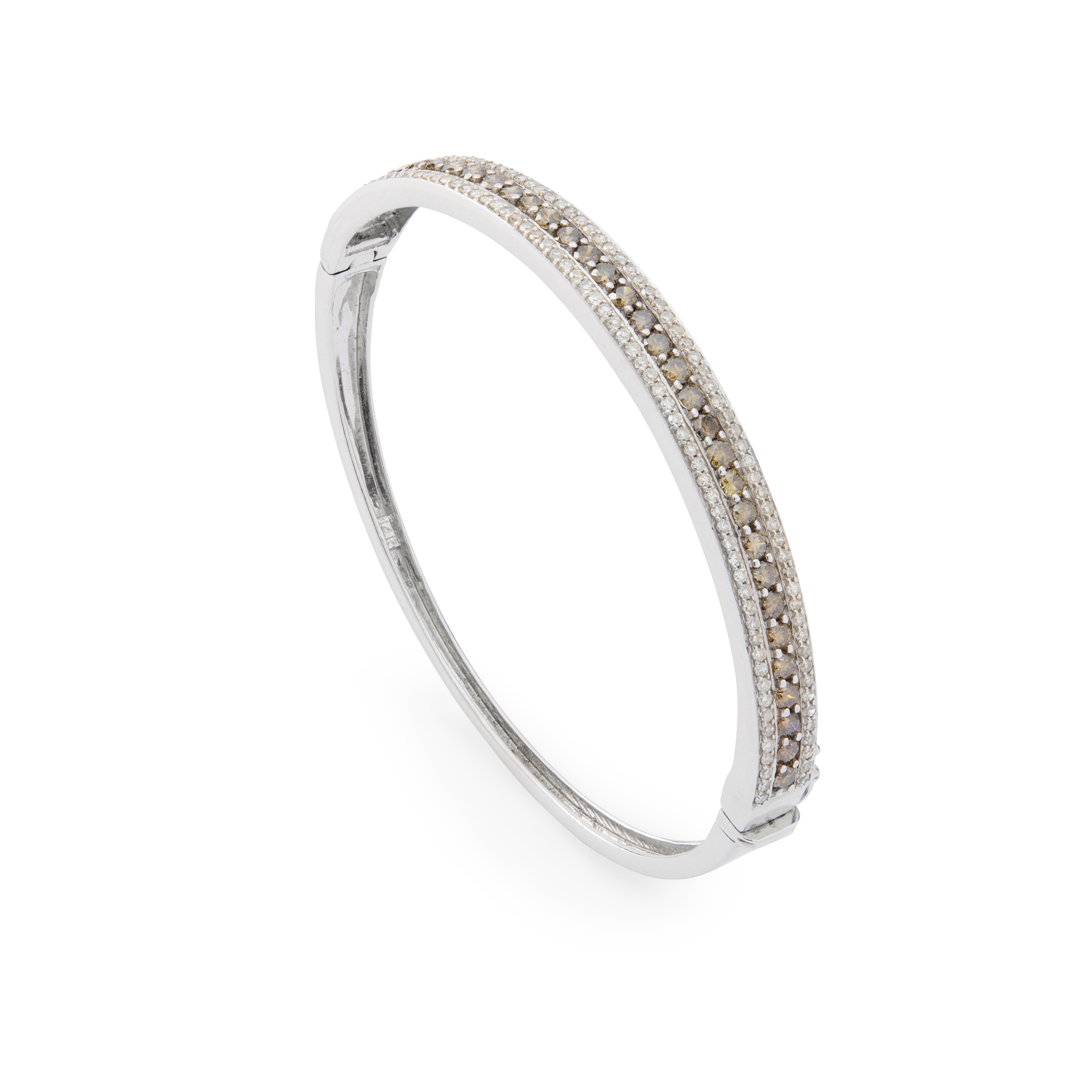 A fancy brown and colourless diamond bracelet