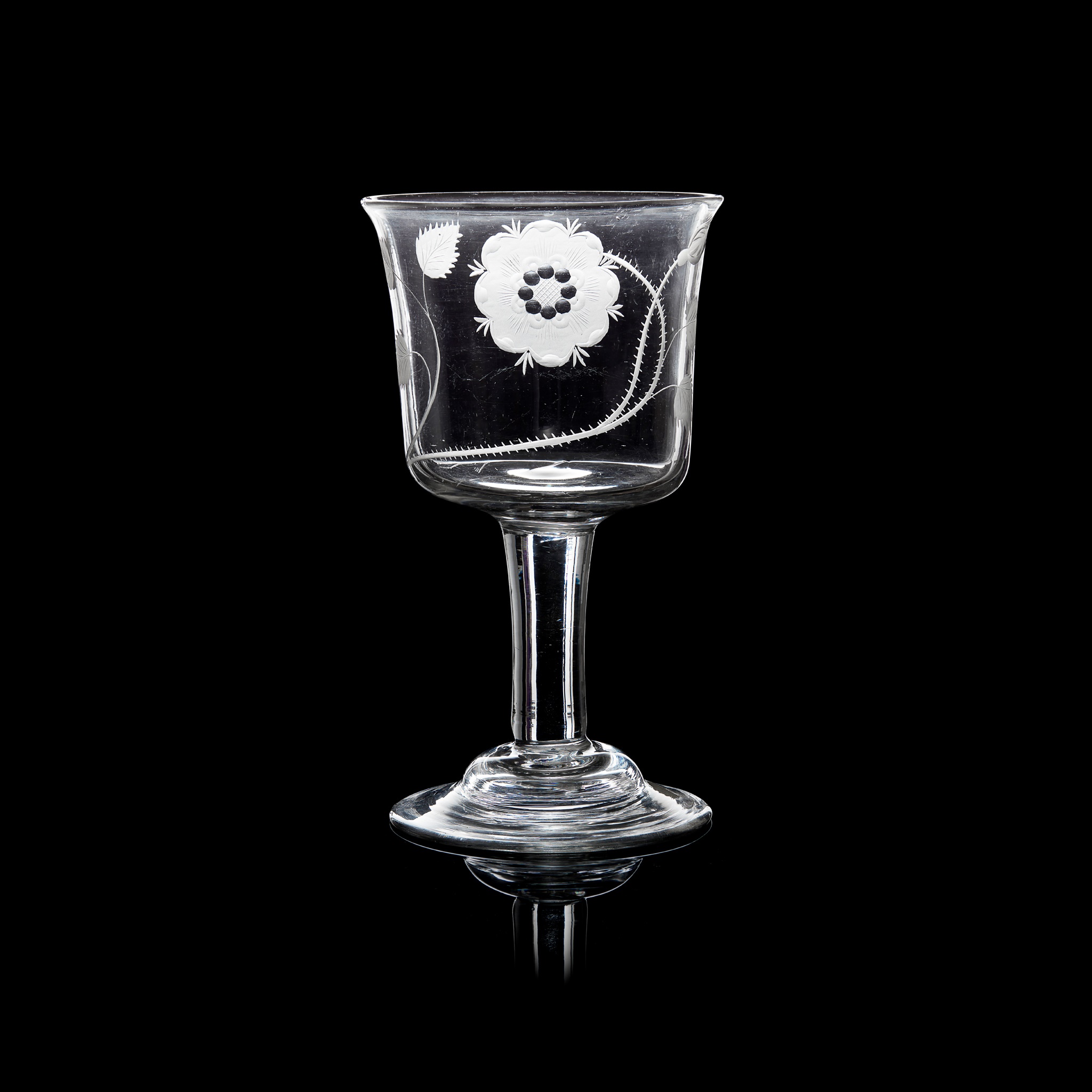A LARGE 18TH CENTURY JACOBITE GOBLET