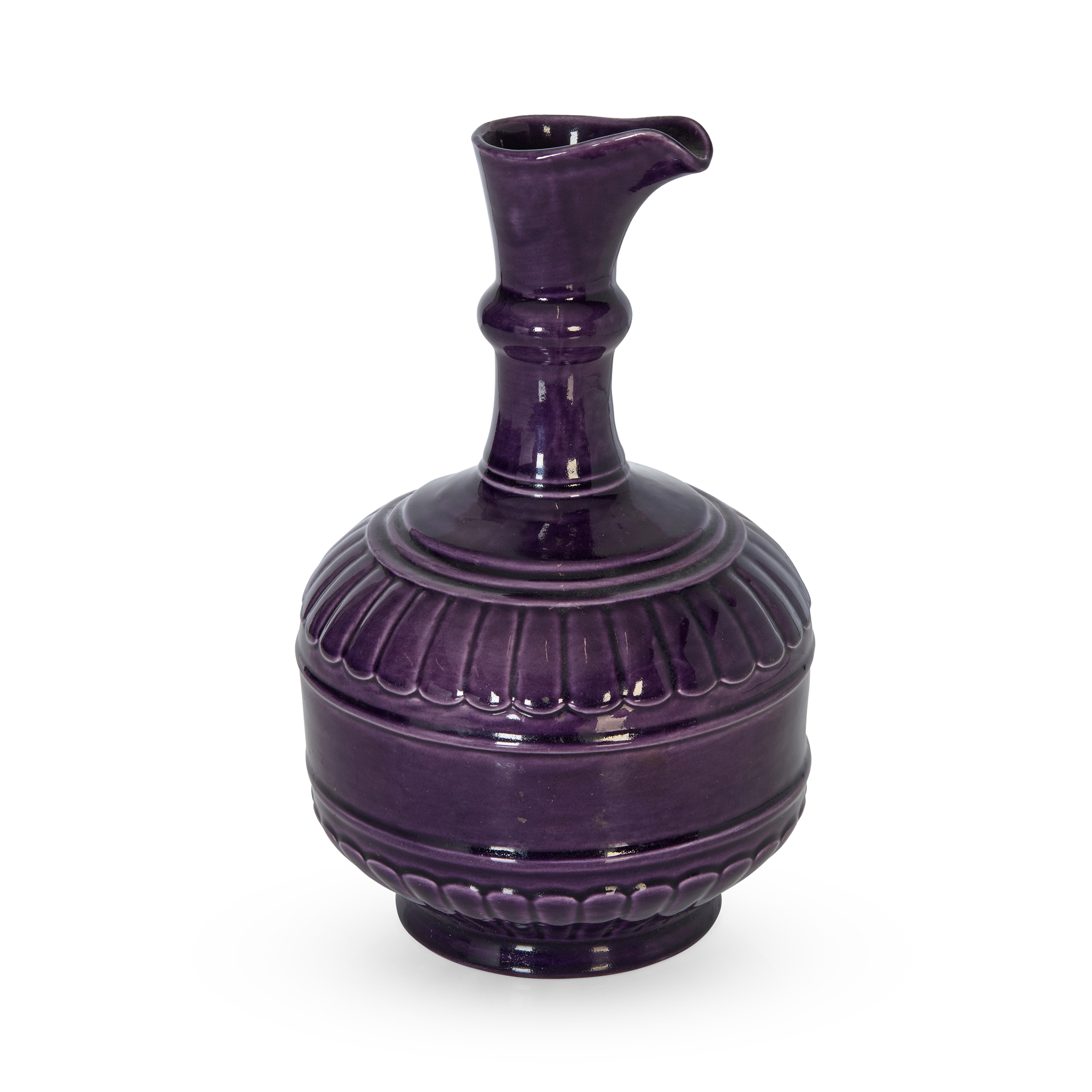CHINESE AUBERGINE-GLAZED EWER