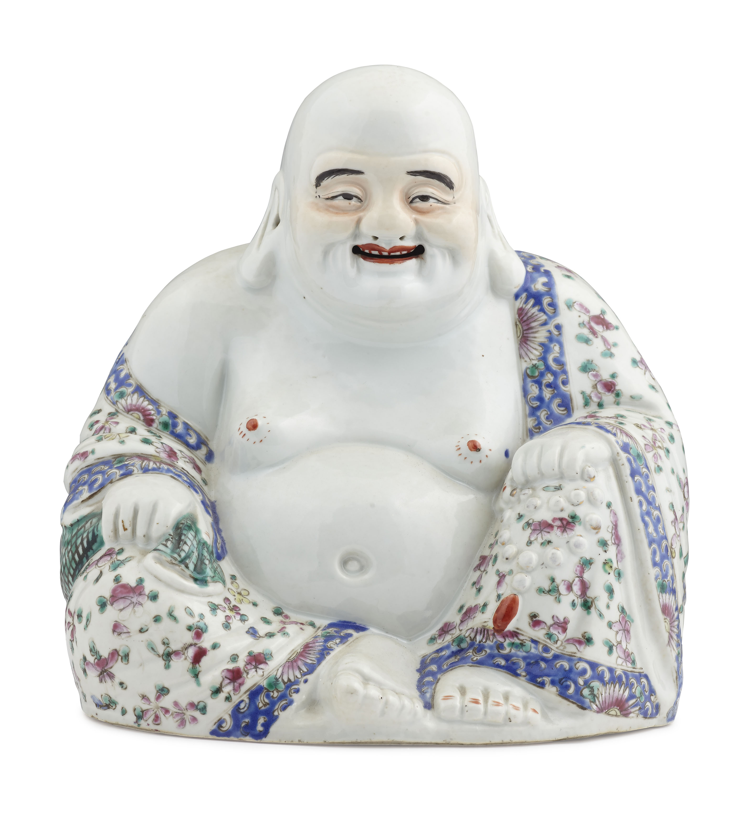 CHINESE FAMILLE ROSE FIGURE OF A LAUGHING BUDDHA