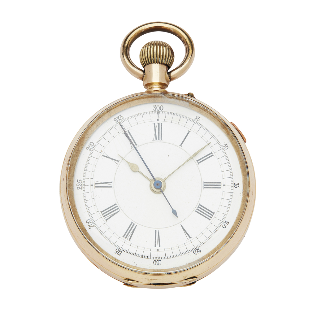 A centre second chronograph pocket watch