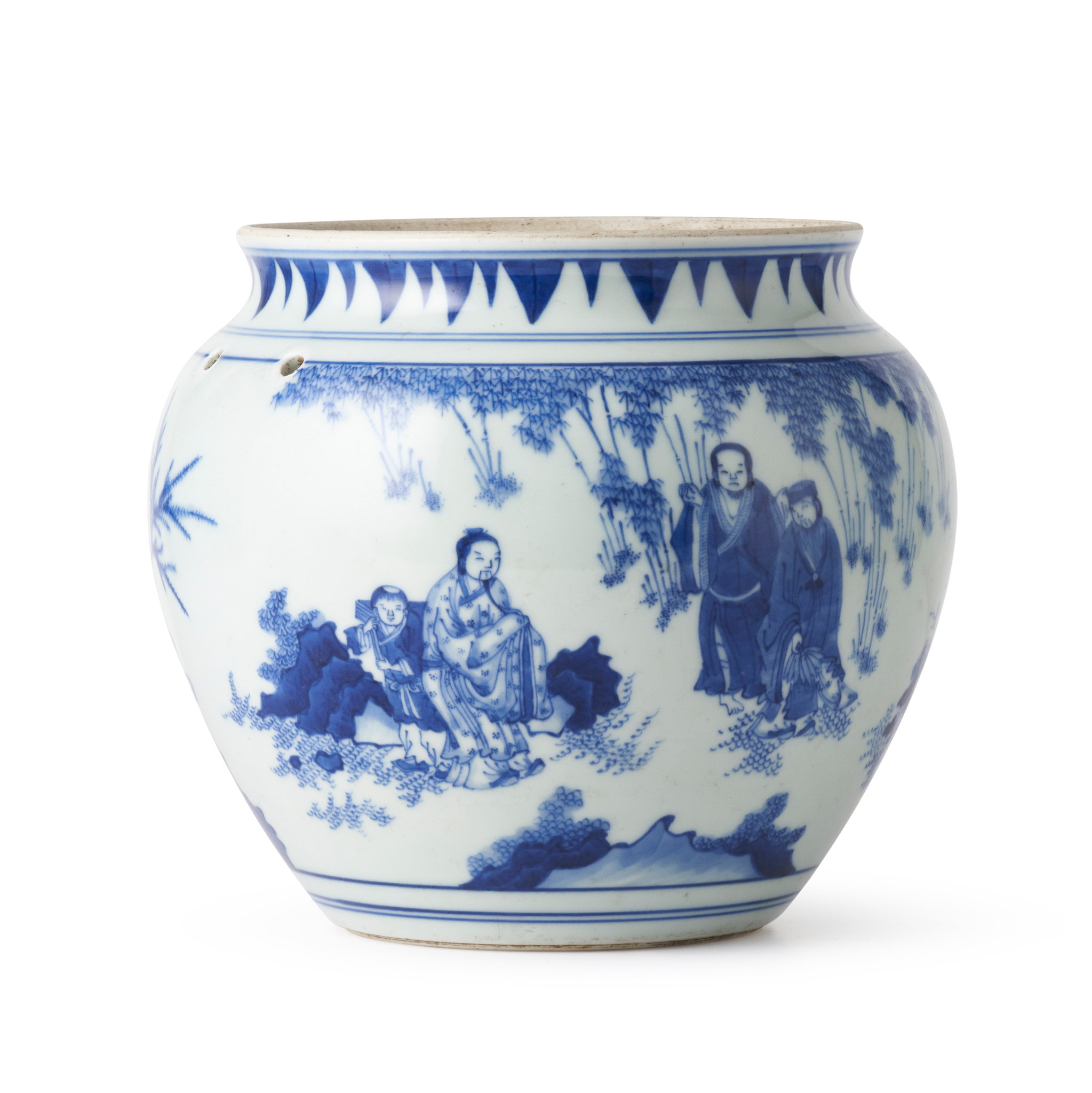BLUE AND WHITE PORRIDGE JAR