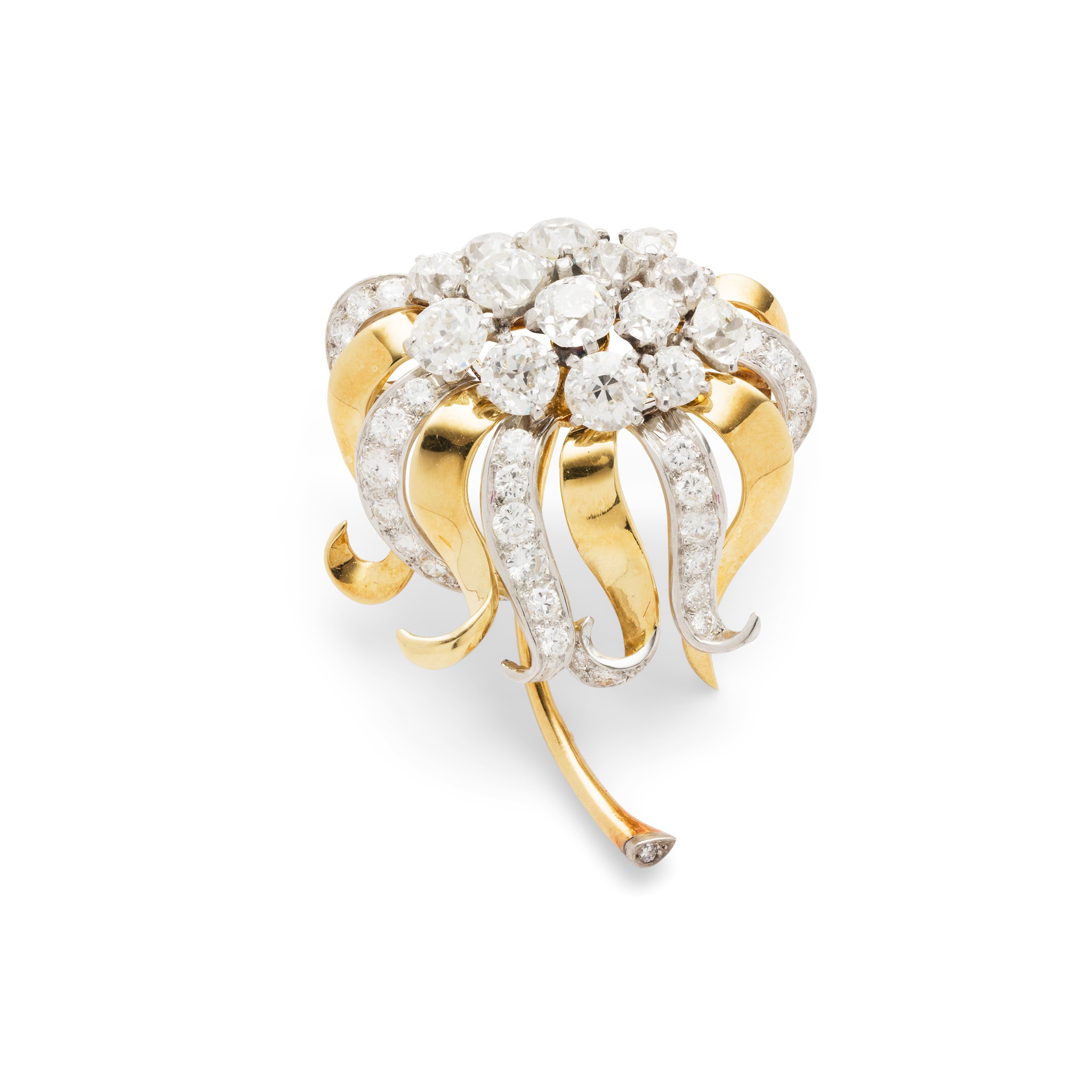 A mid 20-century diamond-set brooch