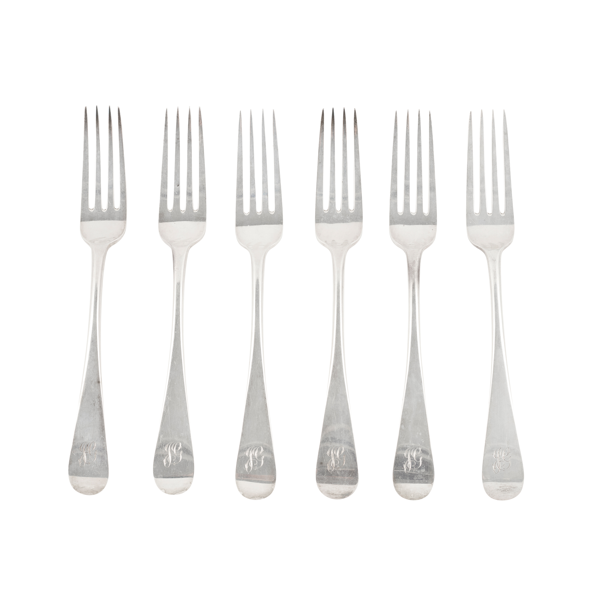 UNASCRIBED - A MATCHED SET OF SIX SCOTTISH PROVINCIAL FORKS