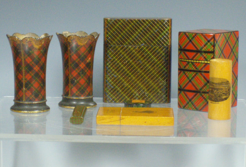 A collection of Mauchline and Tartan ware