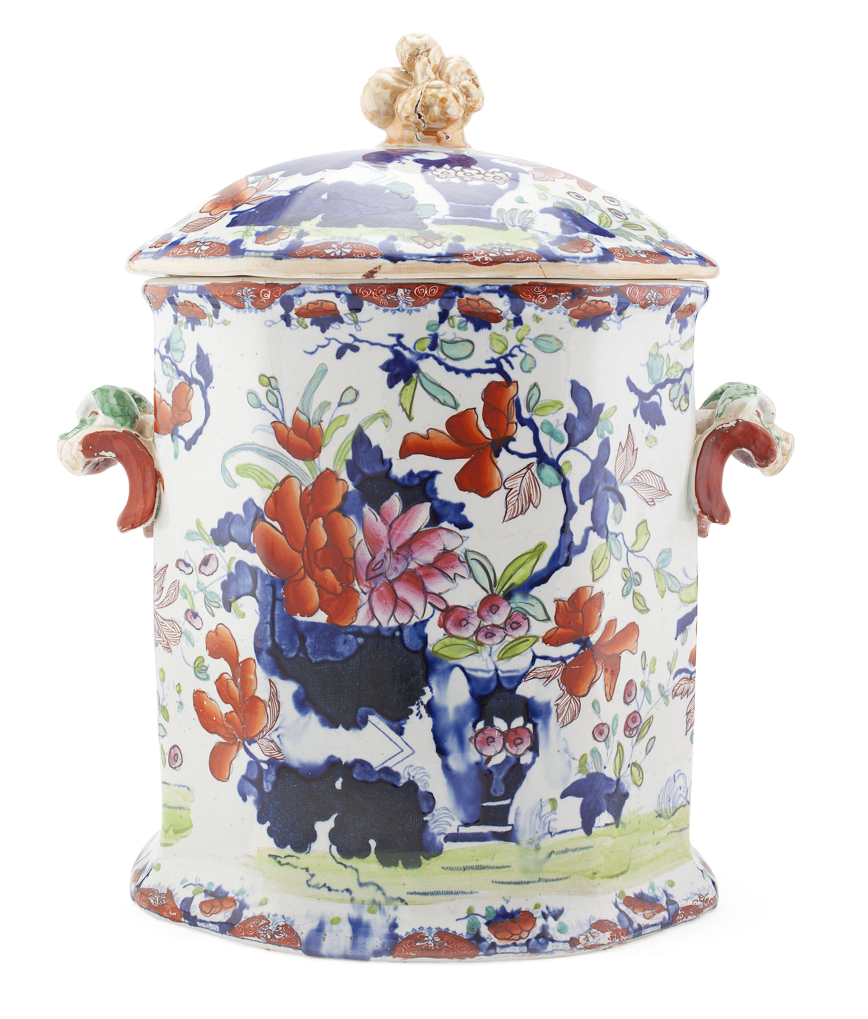 LARGE MASON'S IRONSTONE COVERED ICE PAIL