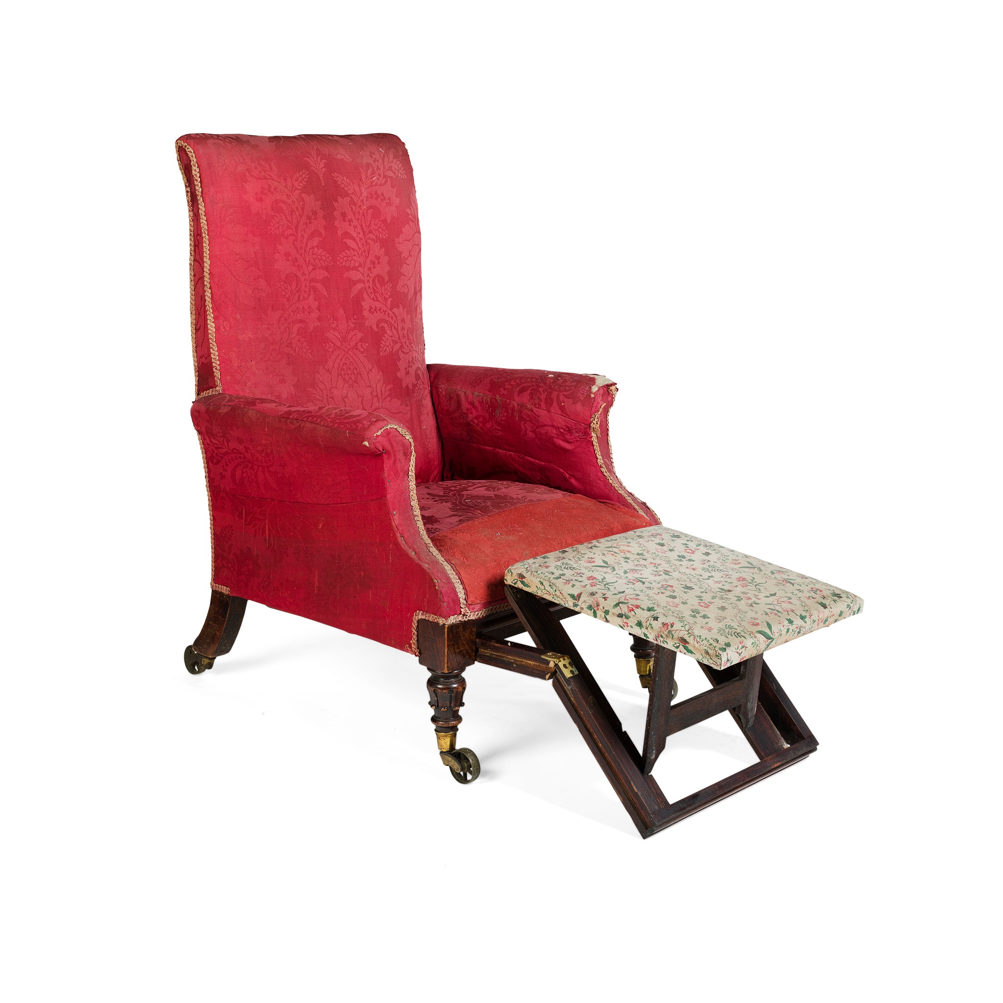 WILLIAM IV MAHOGANY UPHOLSTERED PATENT ARMCHAIR, BY GEORGE MINTER, LONDON