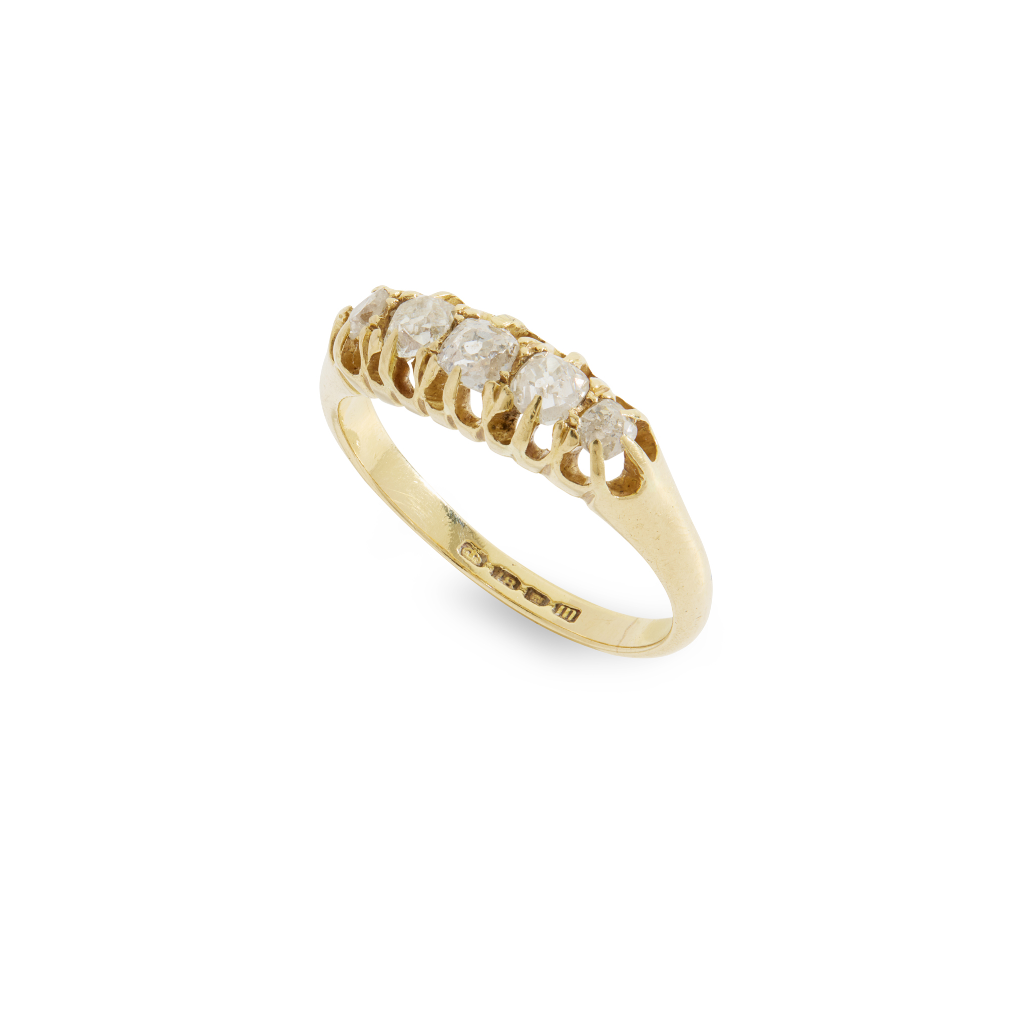 An 18ct gold diamond five-stone ring