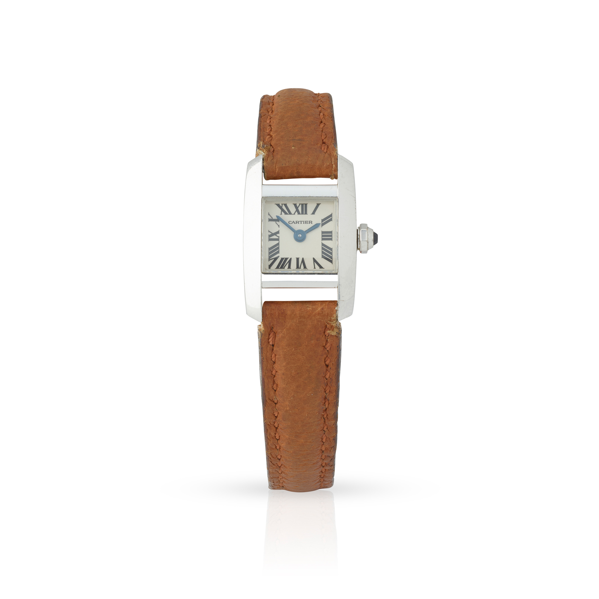 Cartier. A Ladies fine and attractive 18k white gold rectangular quartz wristwatch