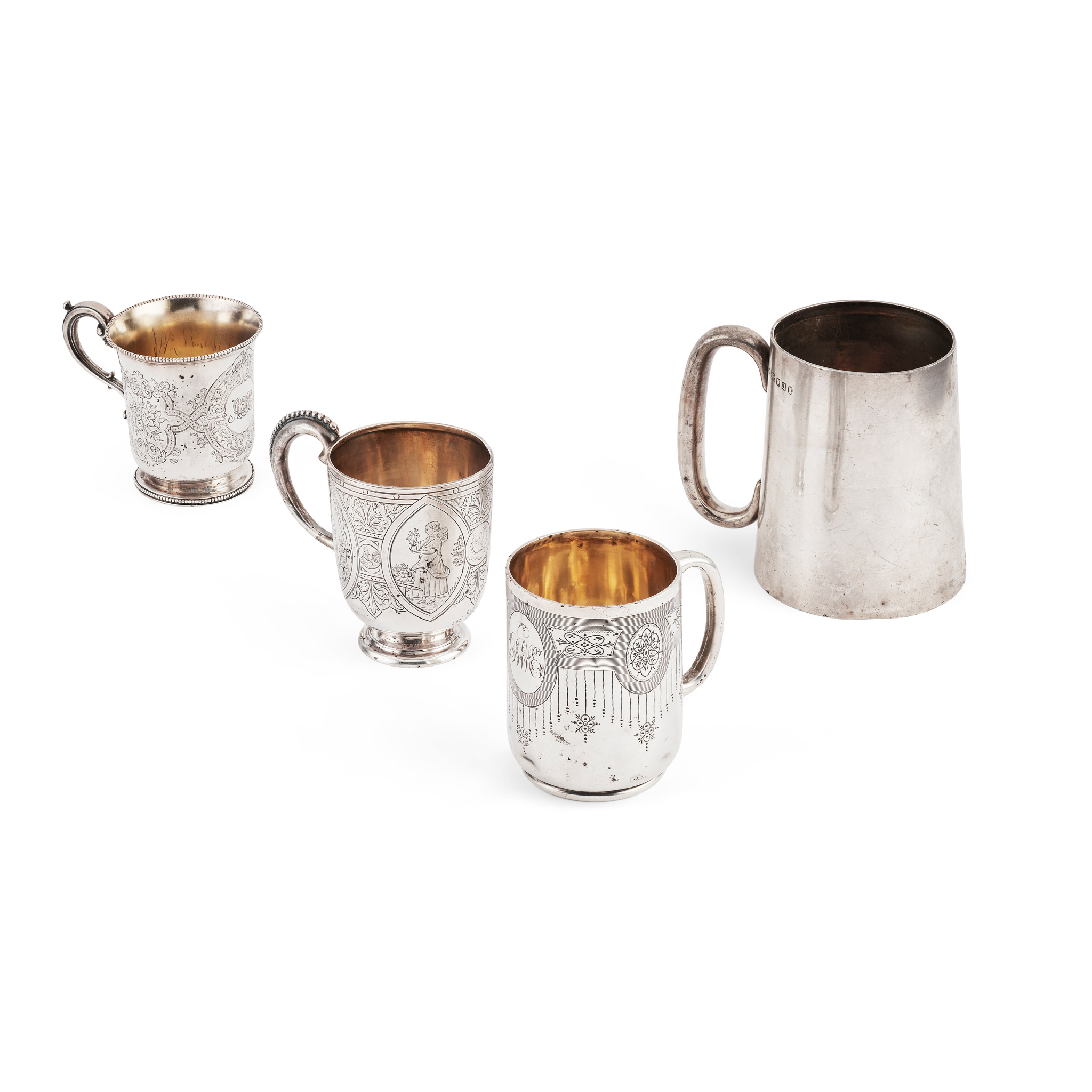 A COLLECTION OF FOUR MUGS