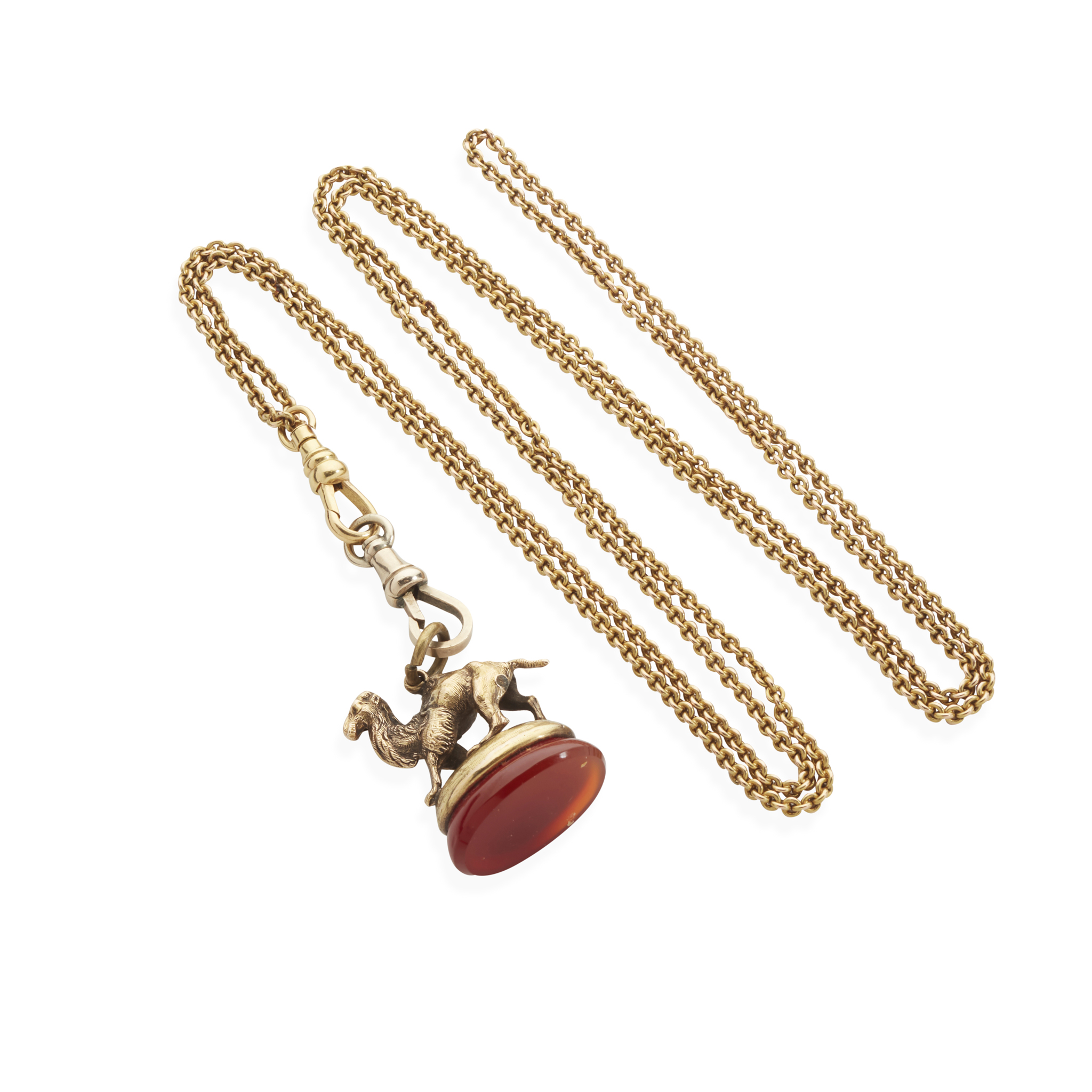 A 'Camel' pendant fob and chain