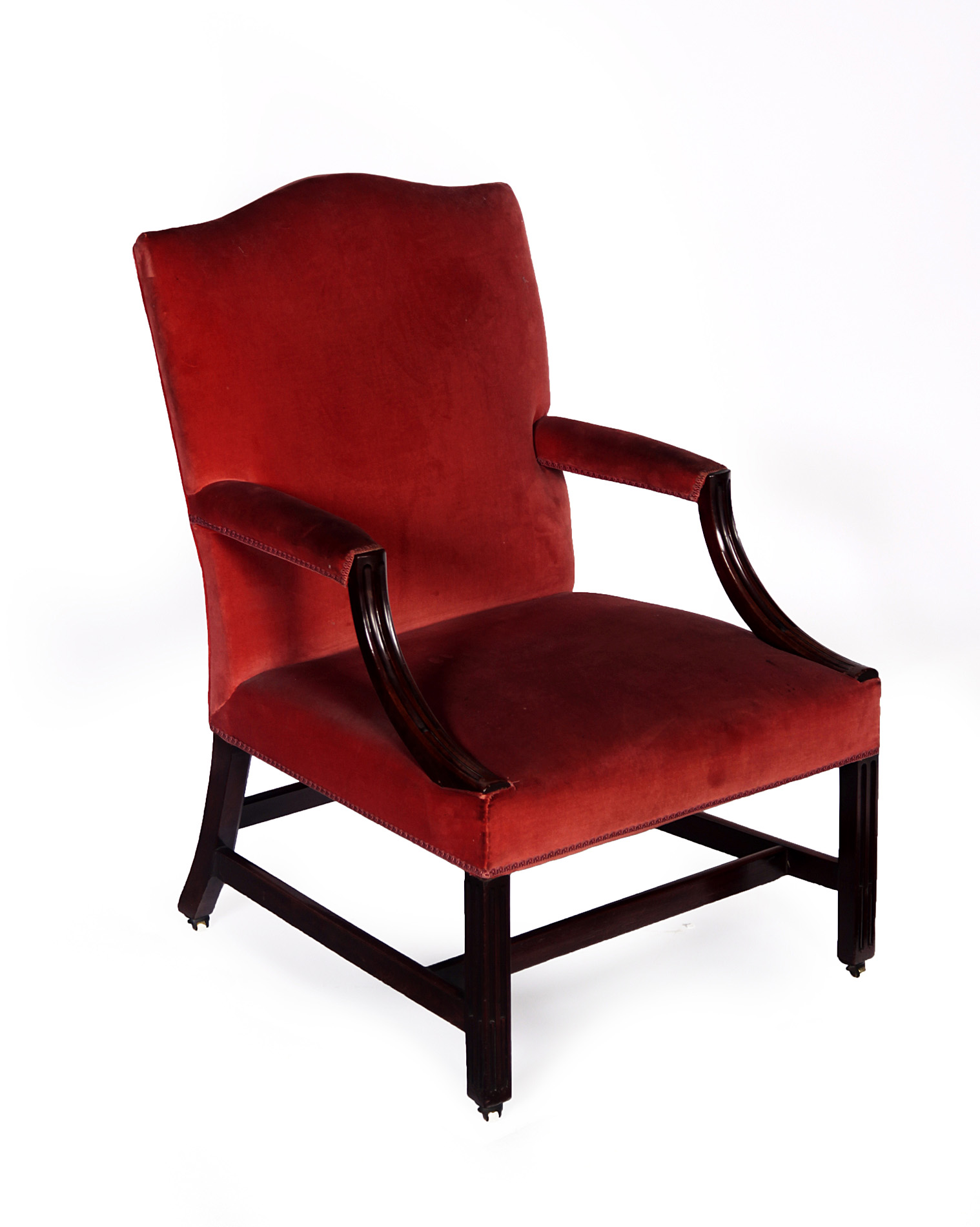 GEORGE III MAHOGANY GAINSBOROUGH ARMCHAIR